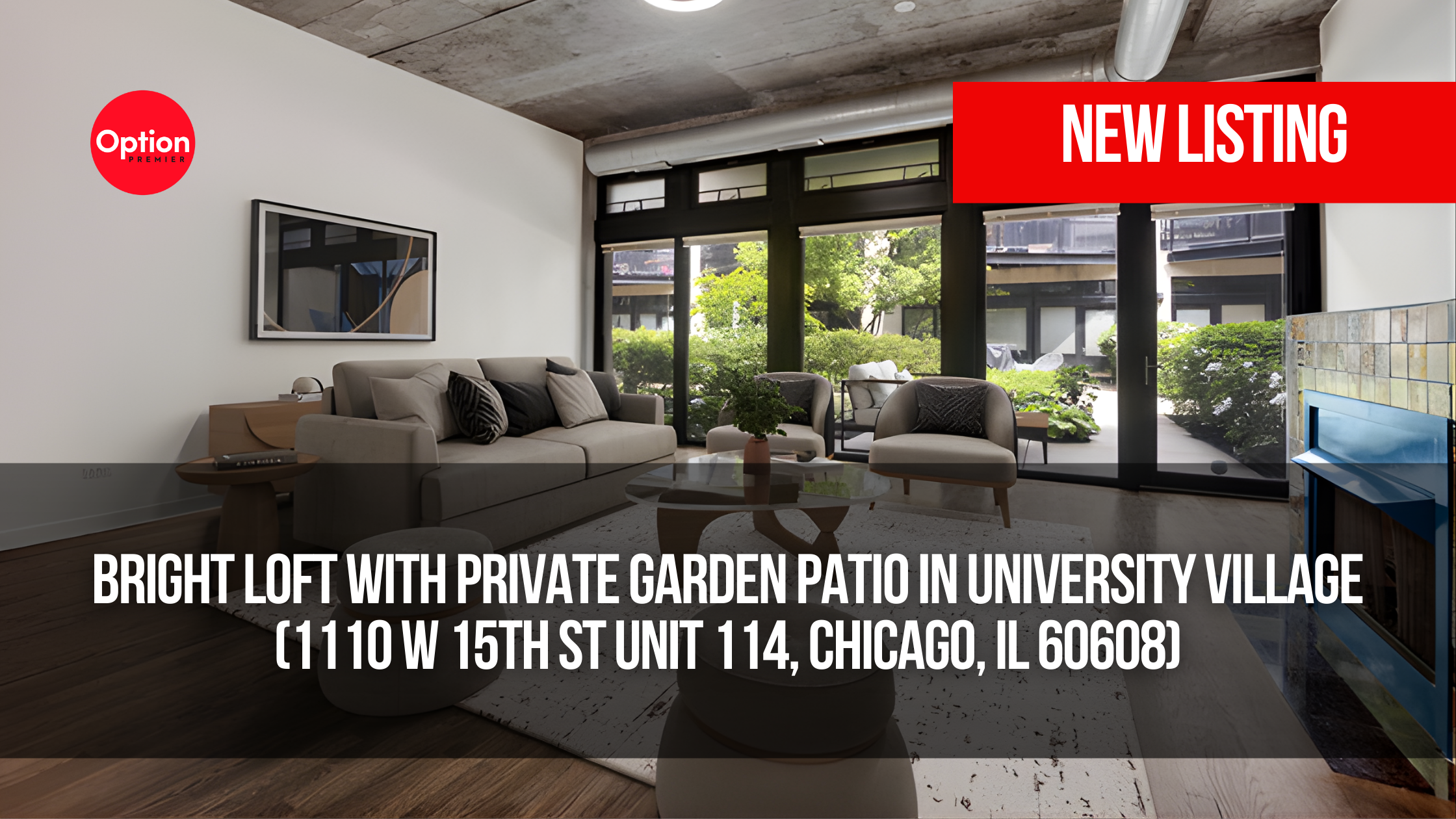 Bright Loft with Private Garden Patio in University Village: 1110 W 15th St Unit 114, Chicago, IL 60608