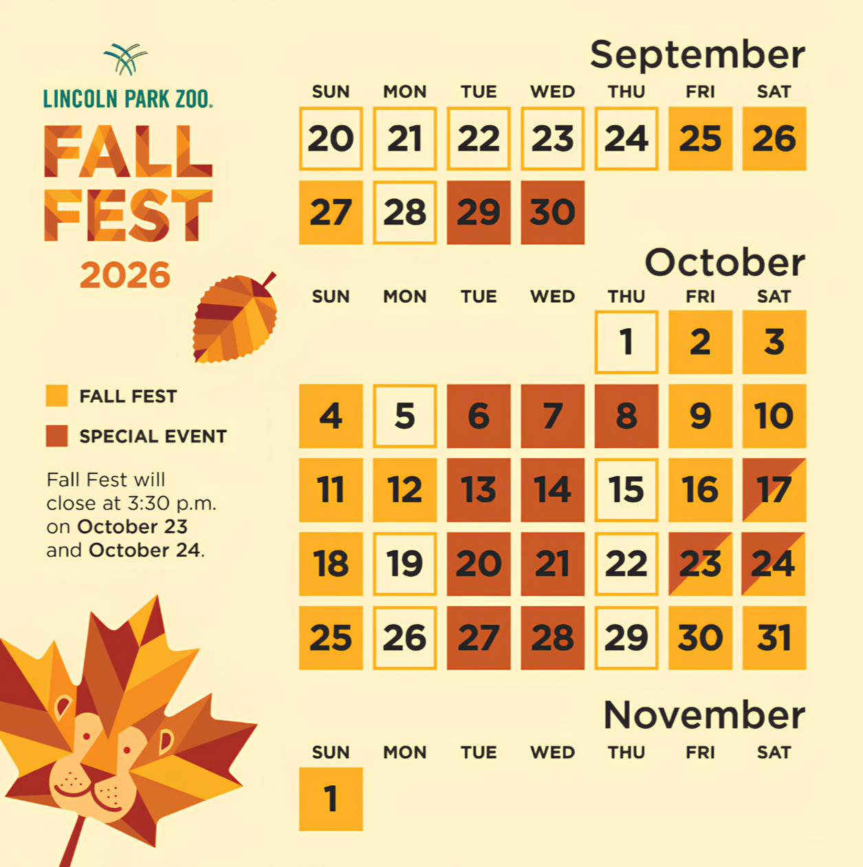 6. Fall Fest at Lincoln Park Zoo