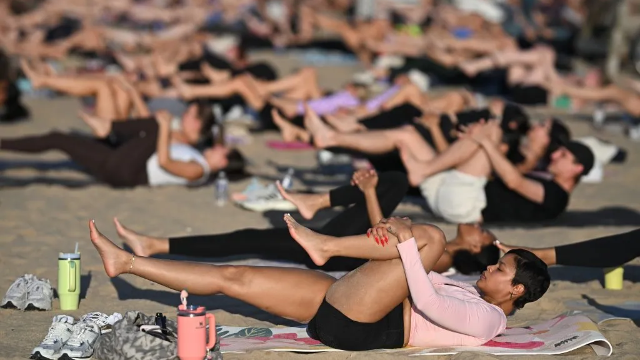 Beach Pilates at Oak Street Beach