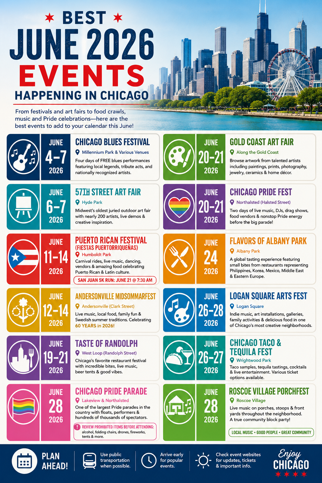Best June 2026 Events Happening In Chicago Infographics