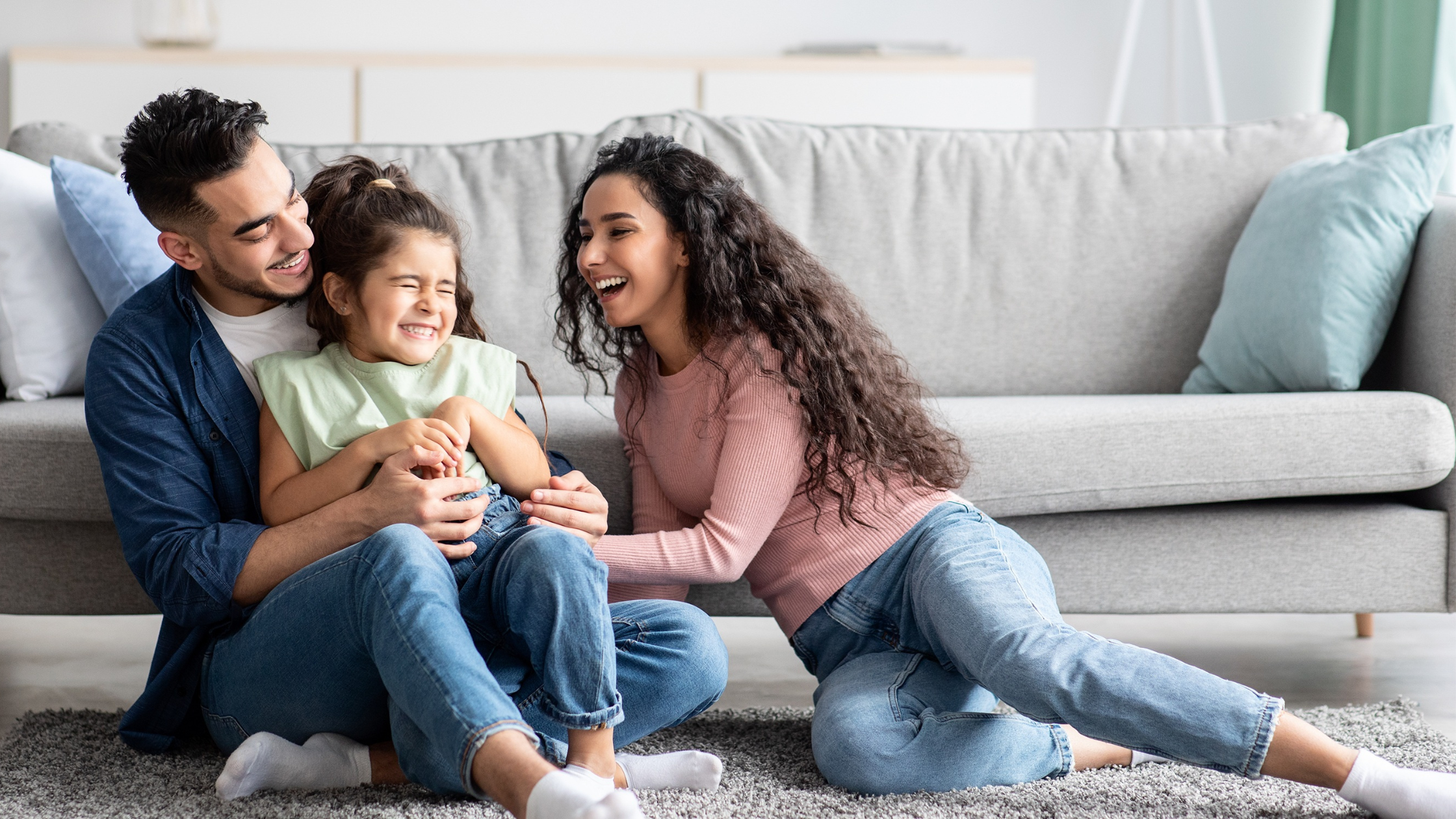 Happy family enjoying