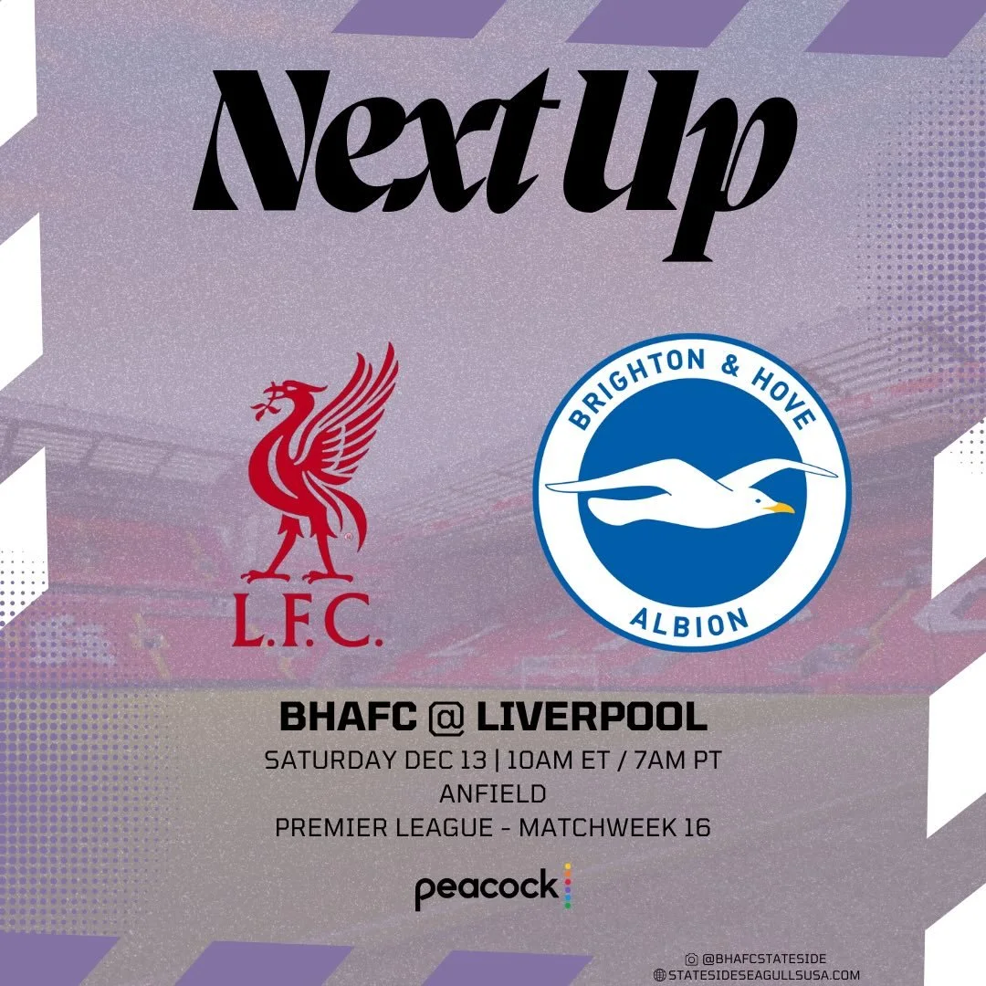 NEXT UP 🚨

Anfield away in the @plinusa 🔜

Kickoff tomorrow morning at 10am ET/7am PT on @peacock 🇺🇸

#BHAFC #StatesideSeagulls