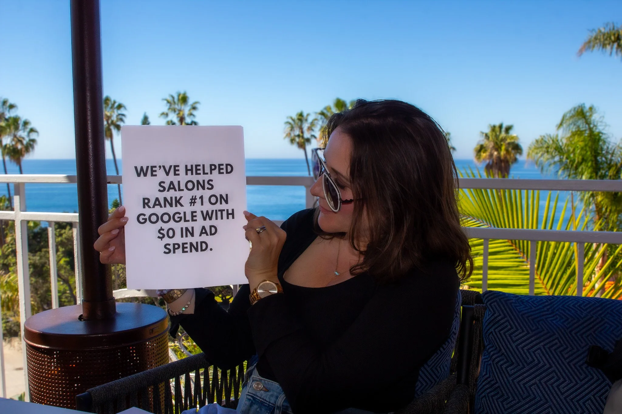 Rebekah Harrison Storm Salon Social founder — salons rank #1 on Google with $0 ad spend through bespoke salon social media management at stormsalonsocial.com