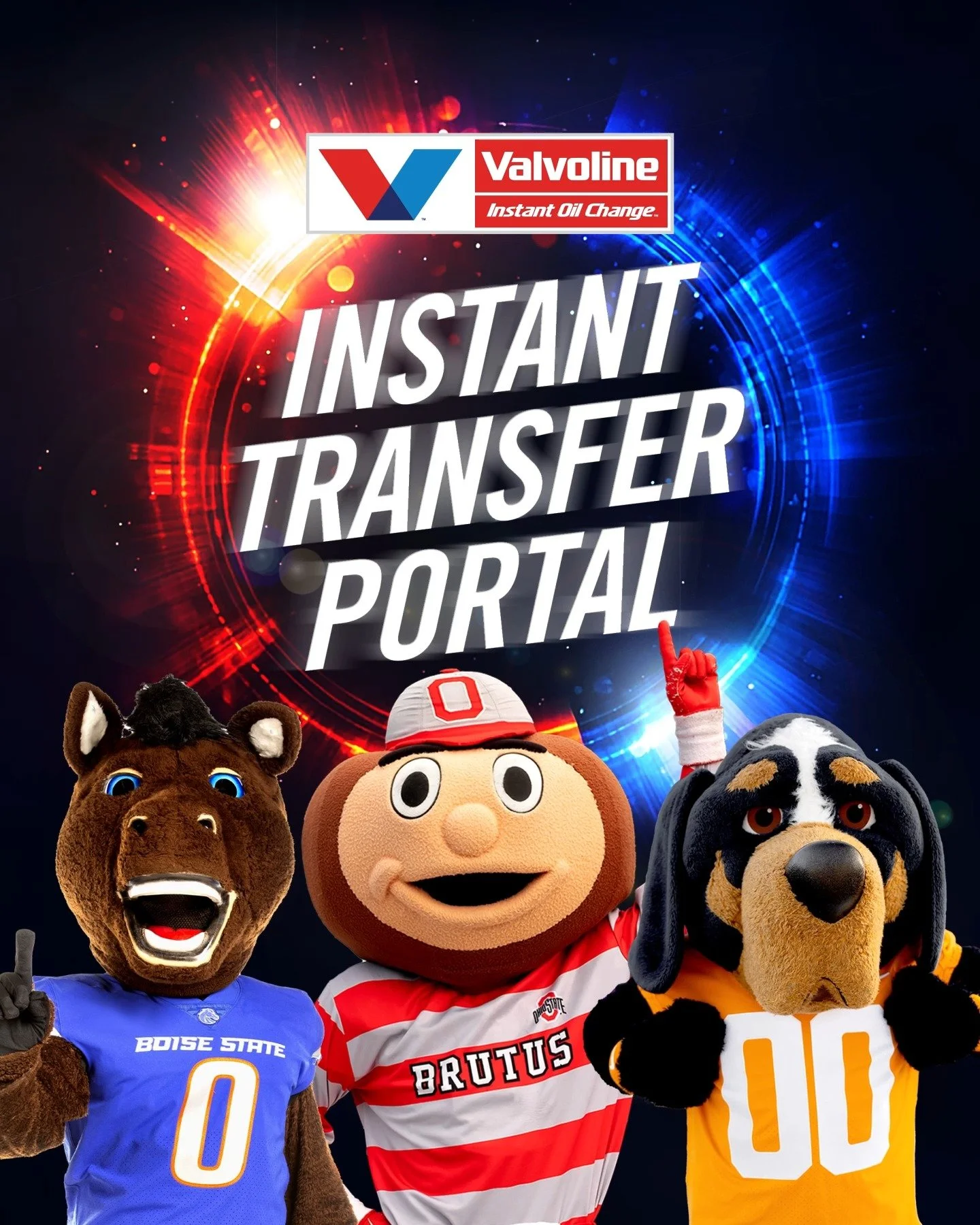 The transfer portal is officially open ... the @valvolineinstantoilchange "Instant Transfer Portal" that is. Just in time for the 2026 NCAA football transfer portal, Betty partnered with VIOC to encourage drivers to enter the portal to swit