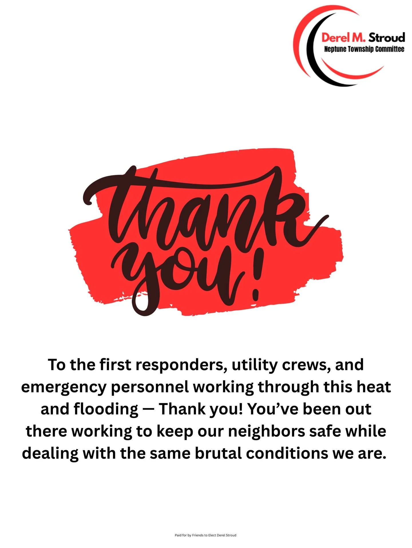 Your work doesn&rsquo;t go unnoticed. Stay safe out there. 🙏🏽
#neptunetownship #flashfloods #heatwave #emergencymanagement #nj
