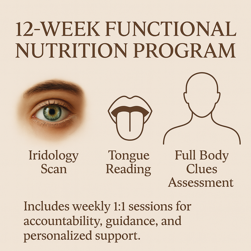 12-Week Functional Nutrition Healing Program No HTMA testing-Weekly payment option No deposit (10wk subscription)