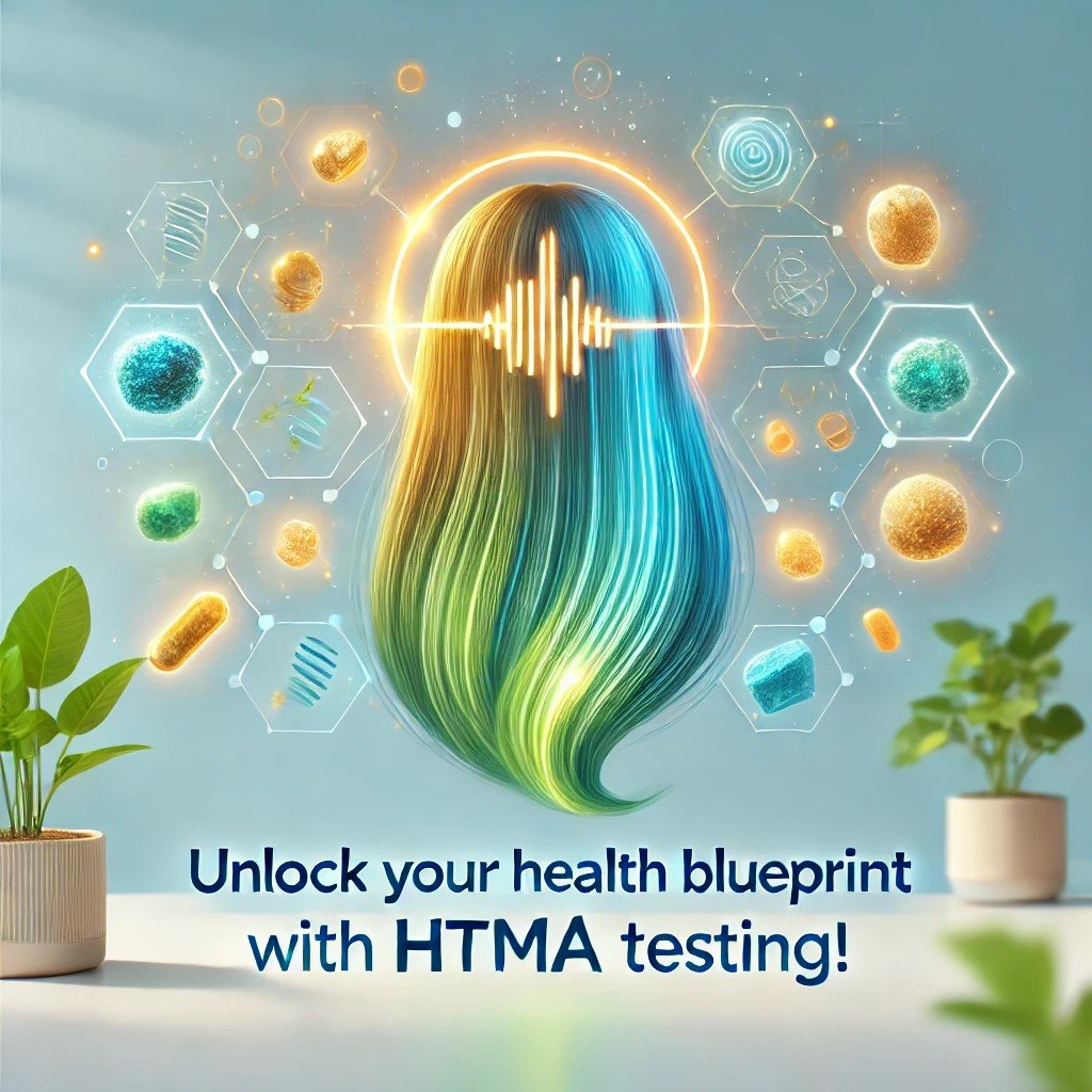 DALL·E 2025-01-21 08.58.02 - A vibrant and engaging image promoting Hair Tissue Mineral Analysis (HTMA) testing. The visual includes a glowing hair strand or mineral elements as s.jpg