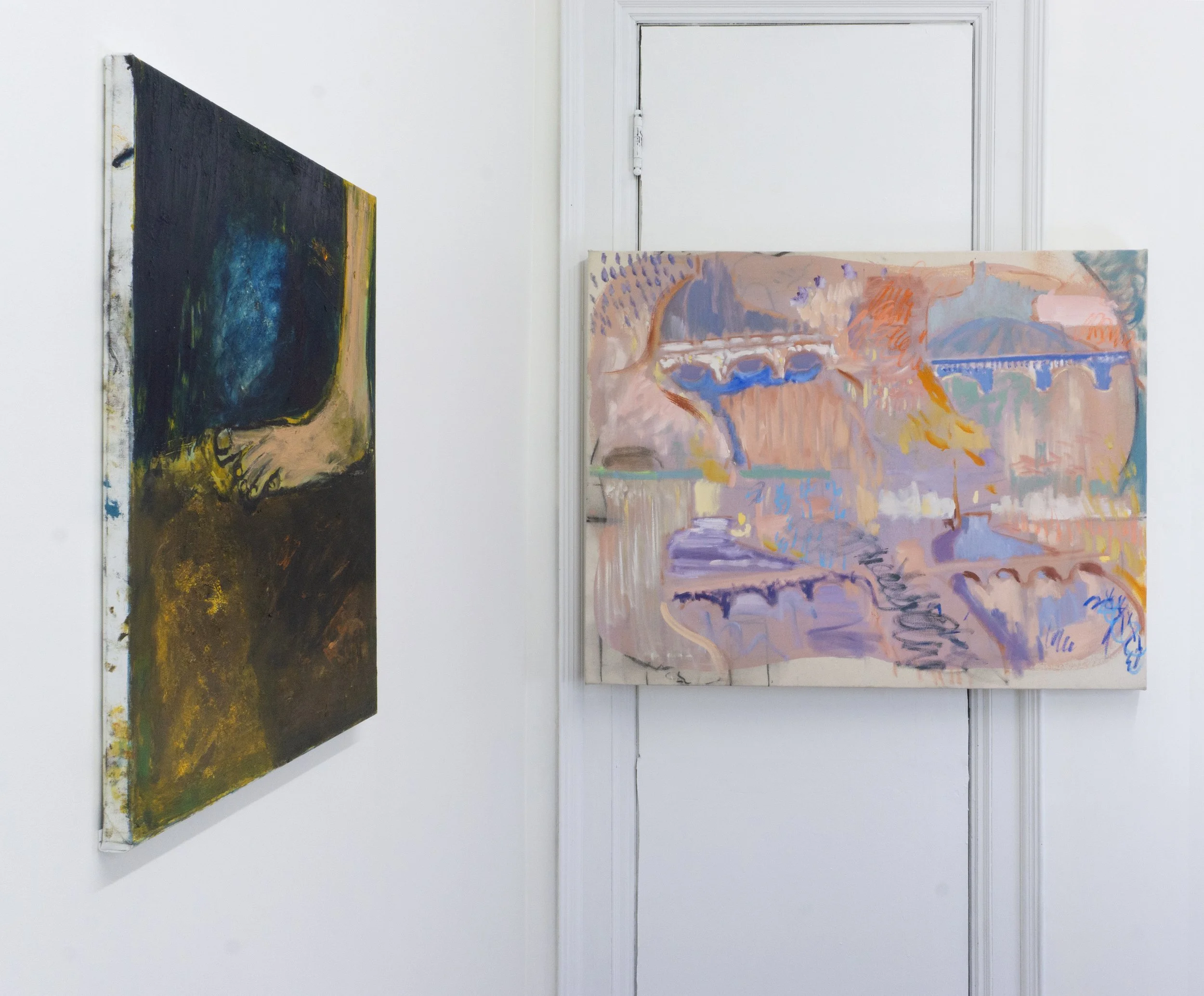 "Untitled" by Dido Hallett; "Four Bridges" by Joshua Armitage