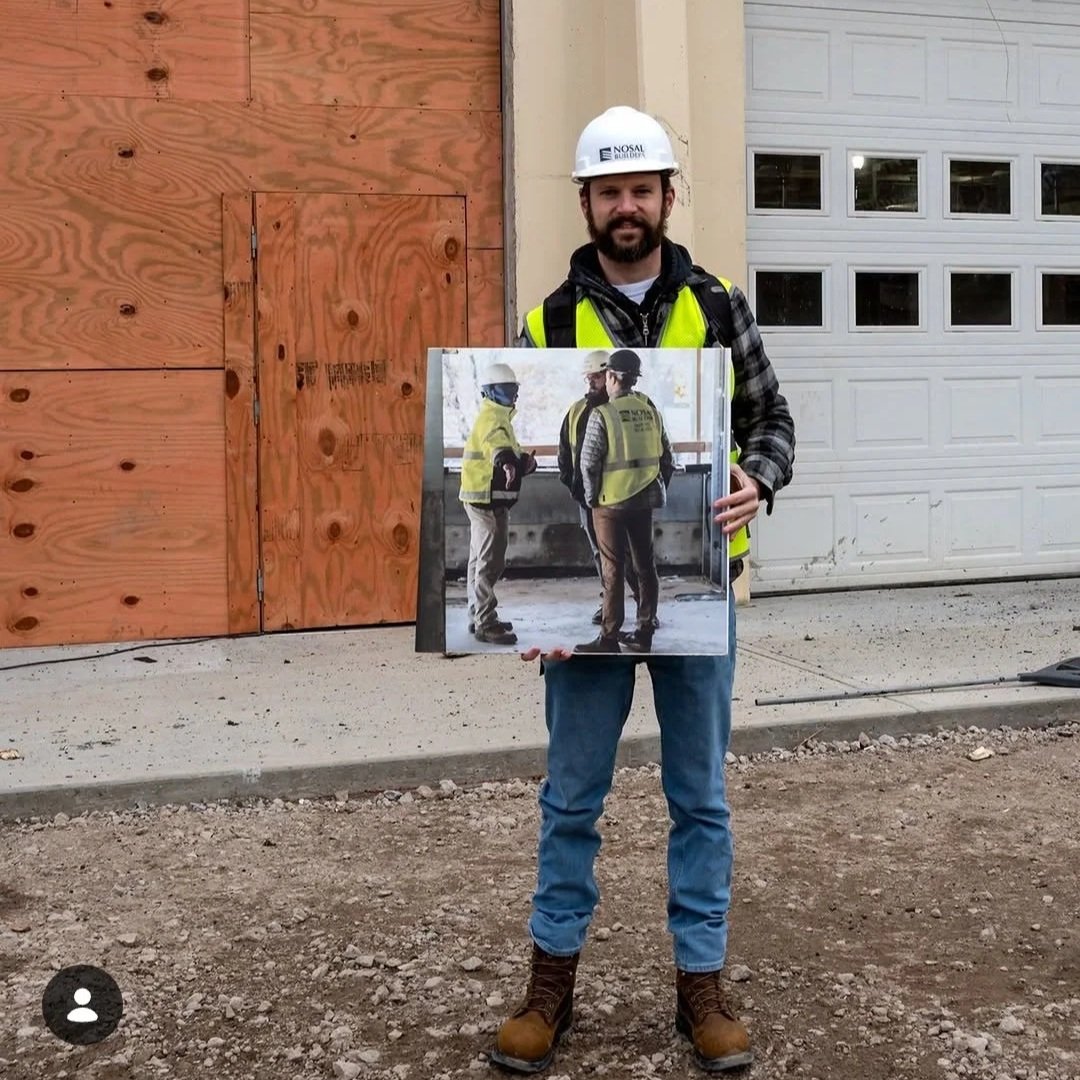 Construction Photography Printed on Drywall 