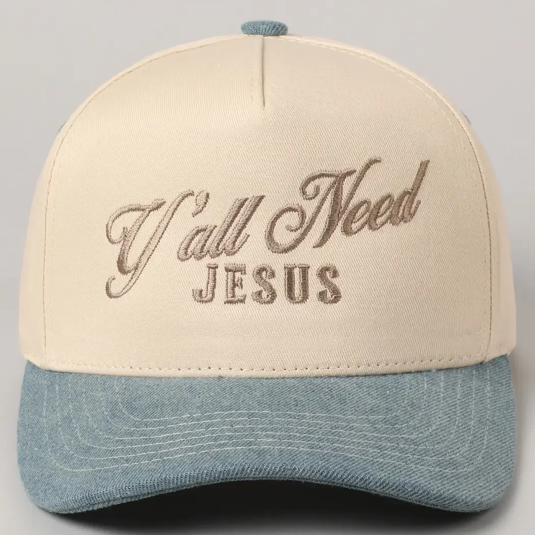 Y'all Need Jesus Lettering Embroidered Trucker Hat