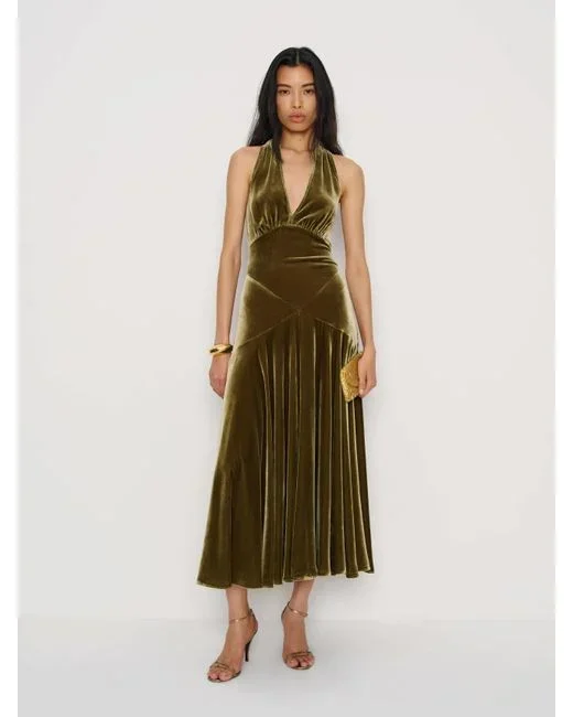    REFORMATION&nbsp;Briony Velvet Dress   , $328  