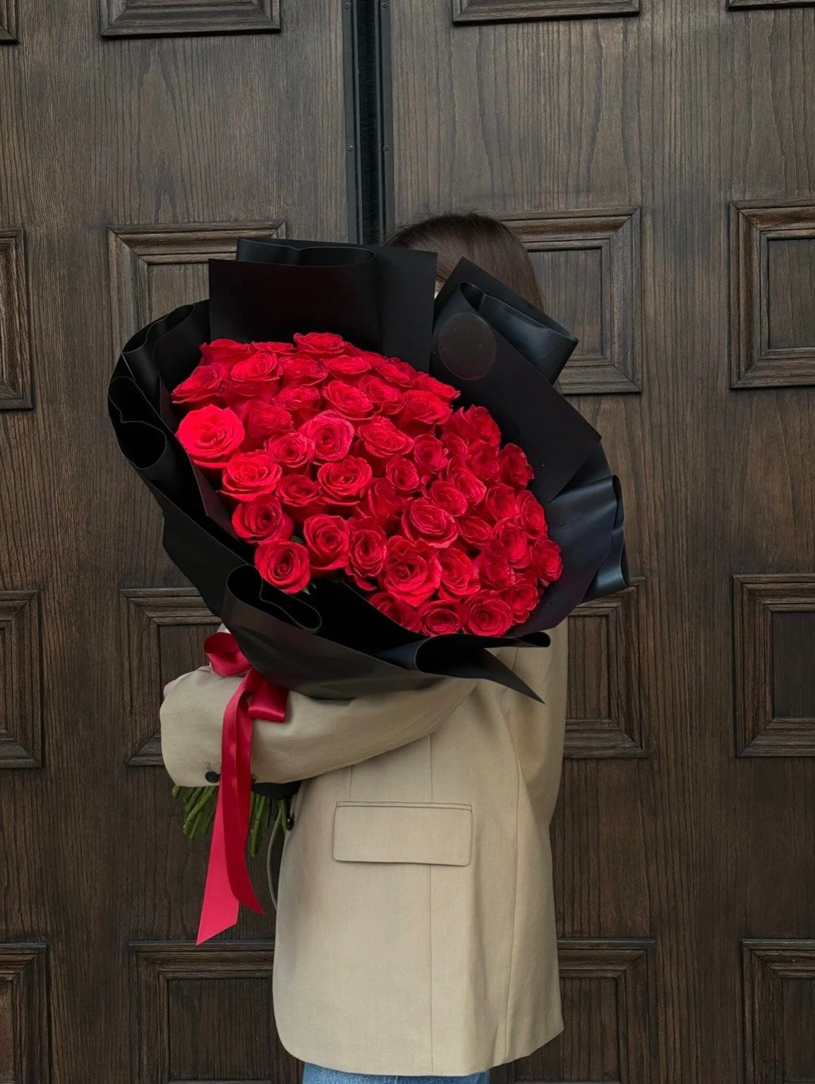 50 red roses bouquet