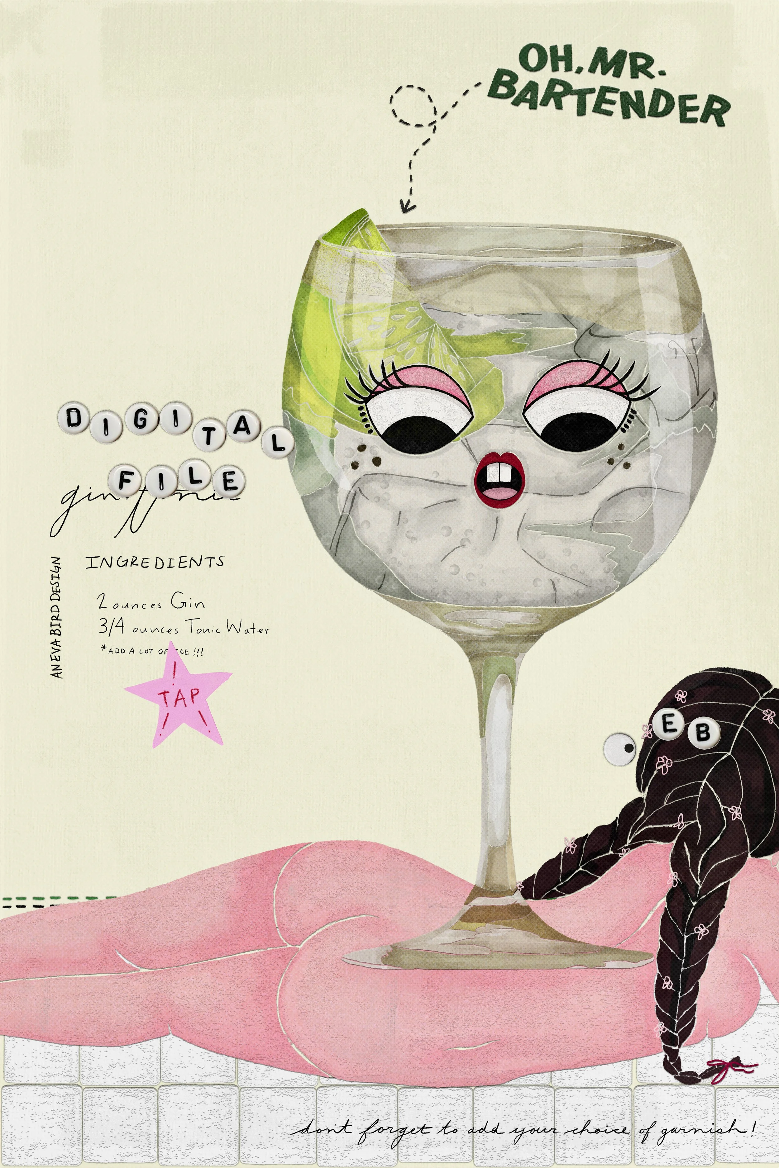 Gin + Tonic (Digital File ONLY) 🍋‍🟩