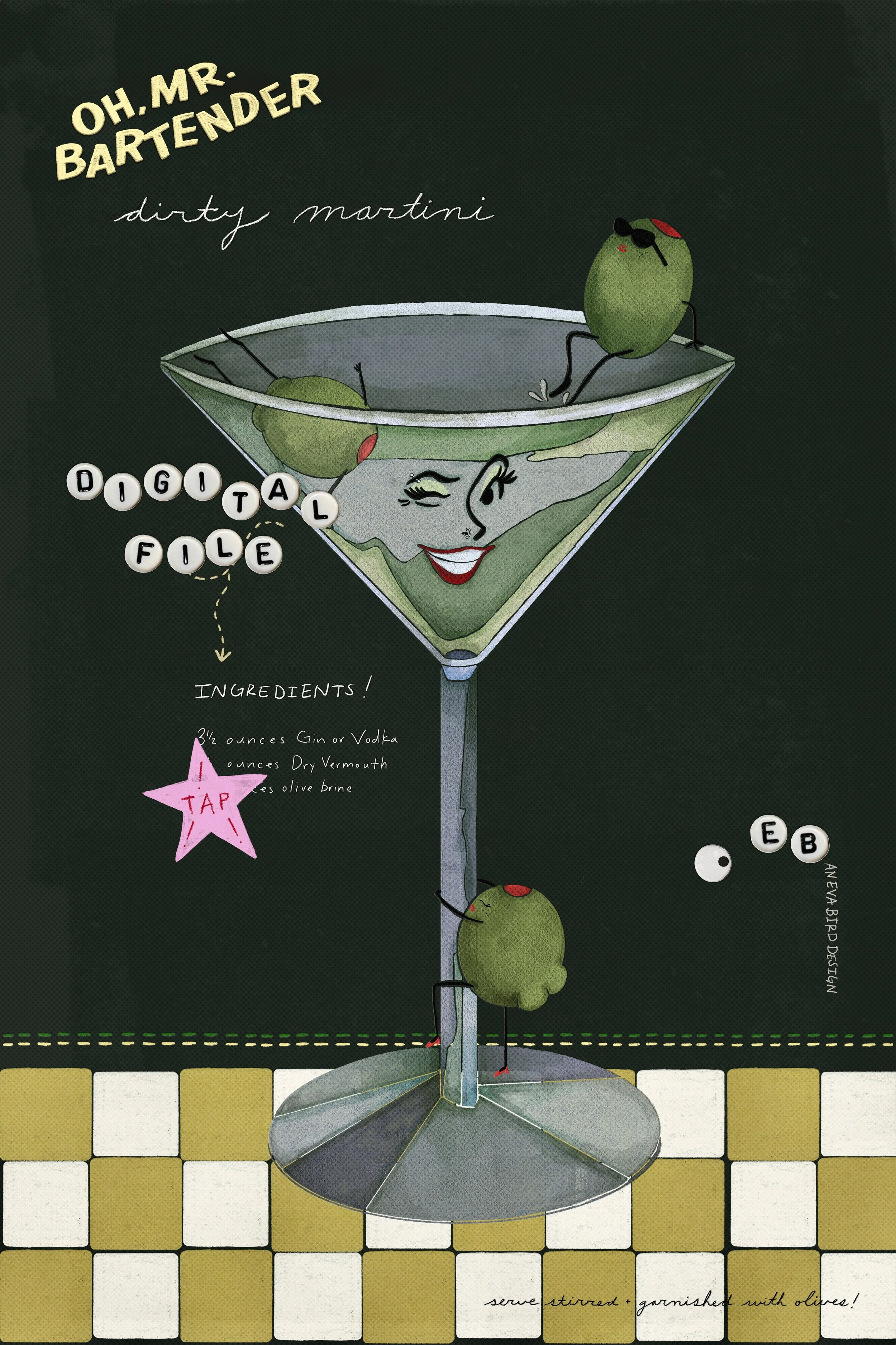 Dirty Martini (Digital File ONLY) 🍸