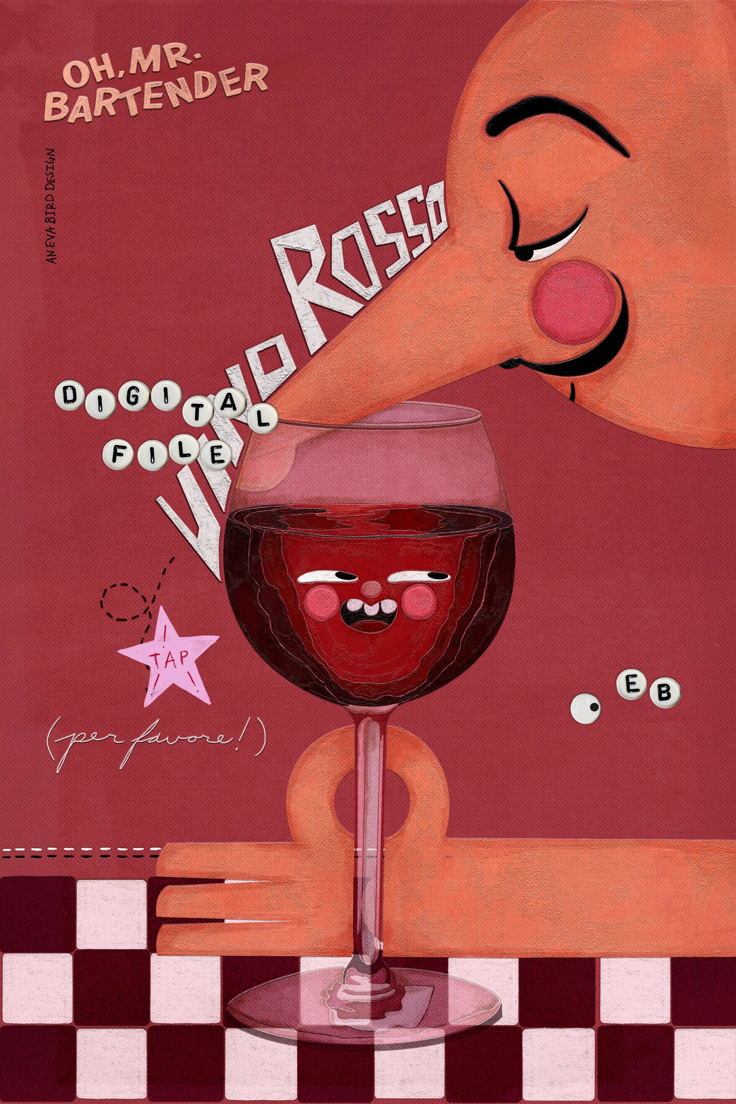 Vino Rosso (Digital File ONLY) 🍷