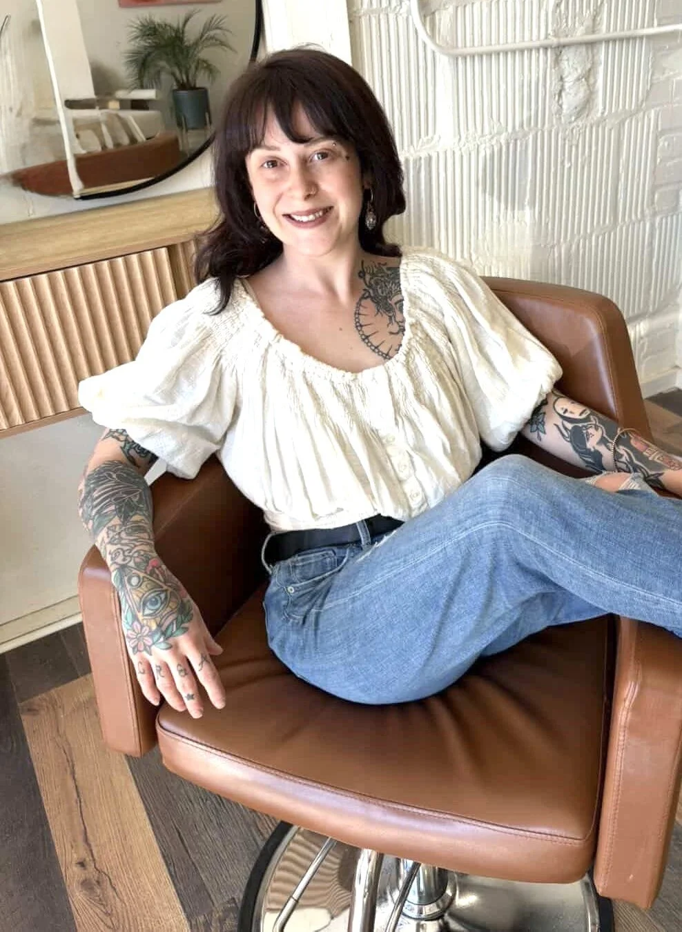 Nadja, Asheville creative color and textured haircut specialist at Rustic Ritual Beauty