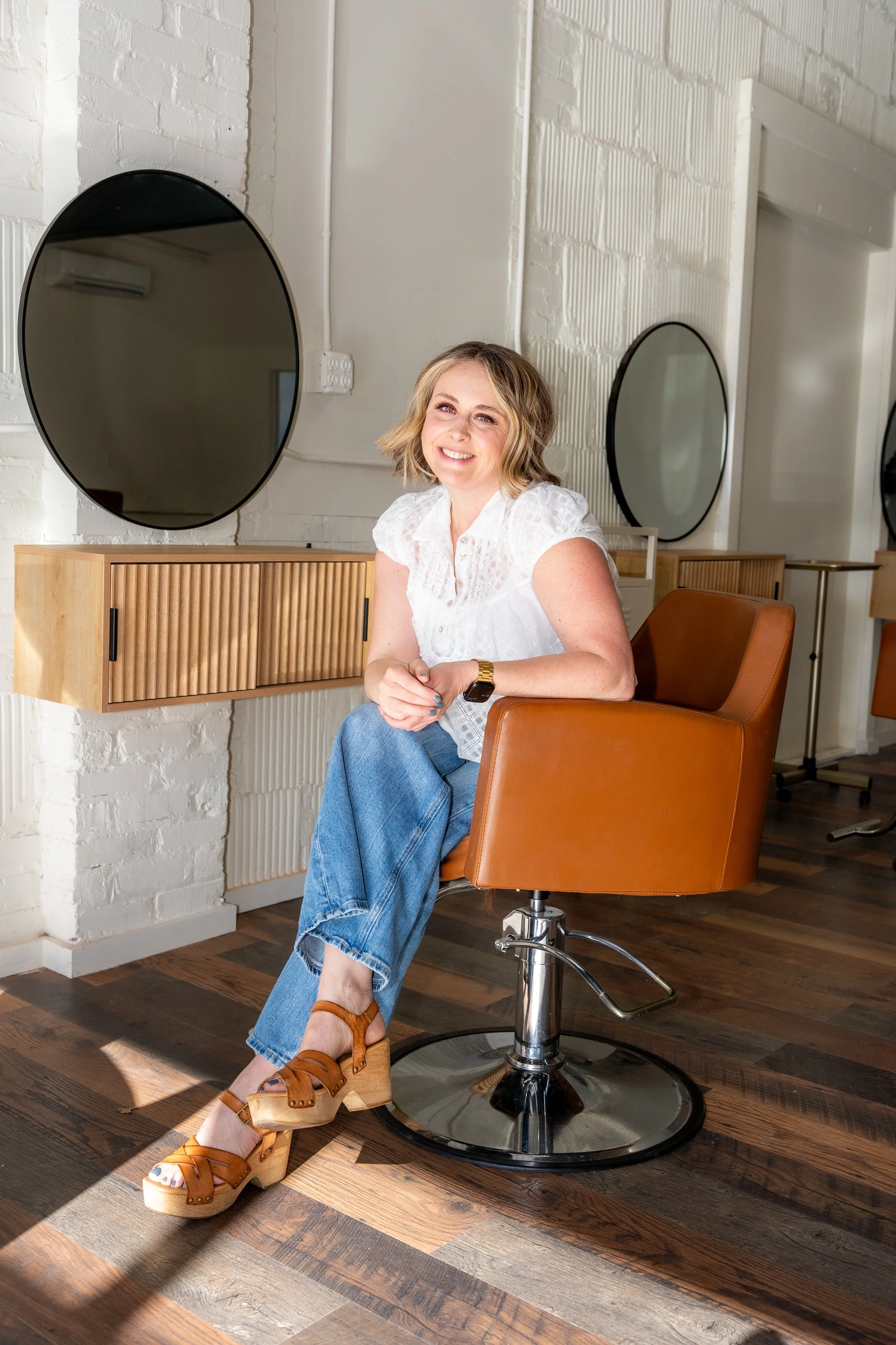 Caitlyn Patch, head spa, Asheville hair stylist and owner of Rustic Ritual Beauty in South Slope specializing in precision cuts and lived-in blonde color