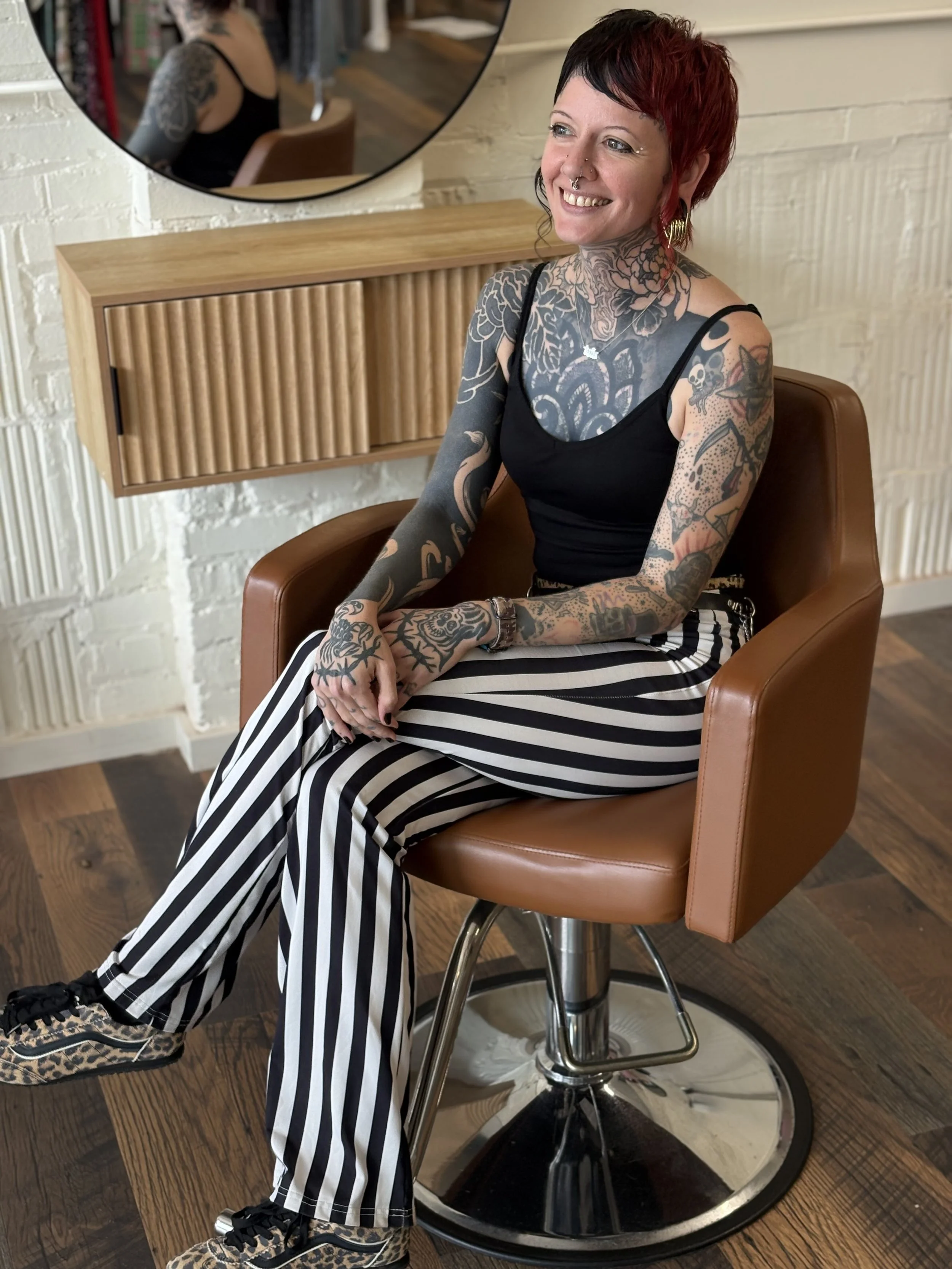 Rustic Ritual Beauty hair stylist at clean salon in South Slope Asheville NC