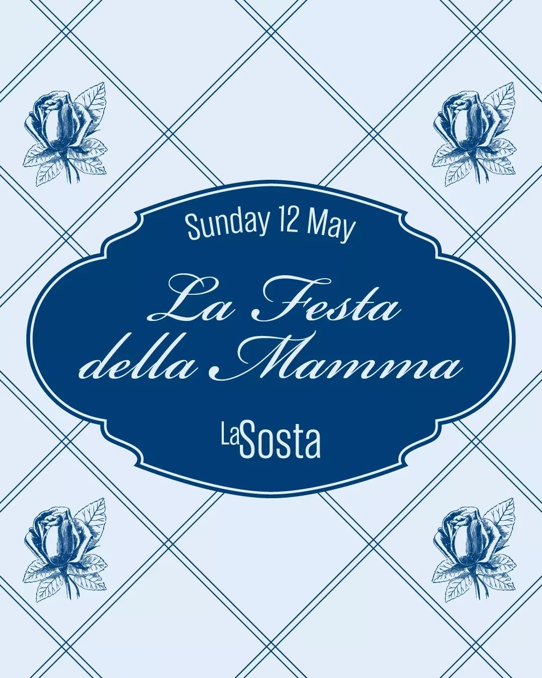 Buona festa della mamma! ❤️ Show your mum amore by treating her to an Italian feast this Mother&rsquo;s Day at La Sosta!

Chef Daniele&rsquo;s new &agrave; la carte menu is on offer and mum will enjoy a complimentary glass of Prosecco. No set menus, 