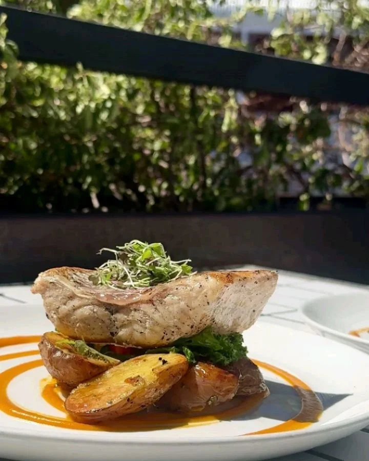 Fresh local fish, straight to your plate&nbsp;🐟&nbsp;Served with roast pumpkin pur&eacute;e, saut&eacute;ed kale and woodfired vegetables.