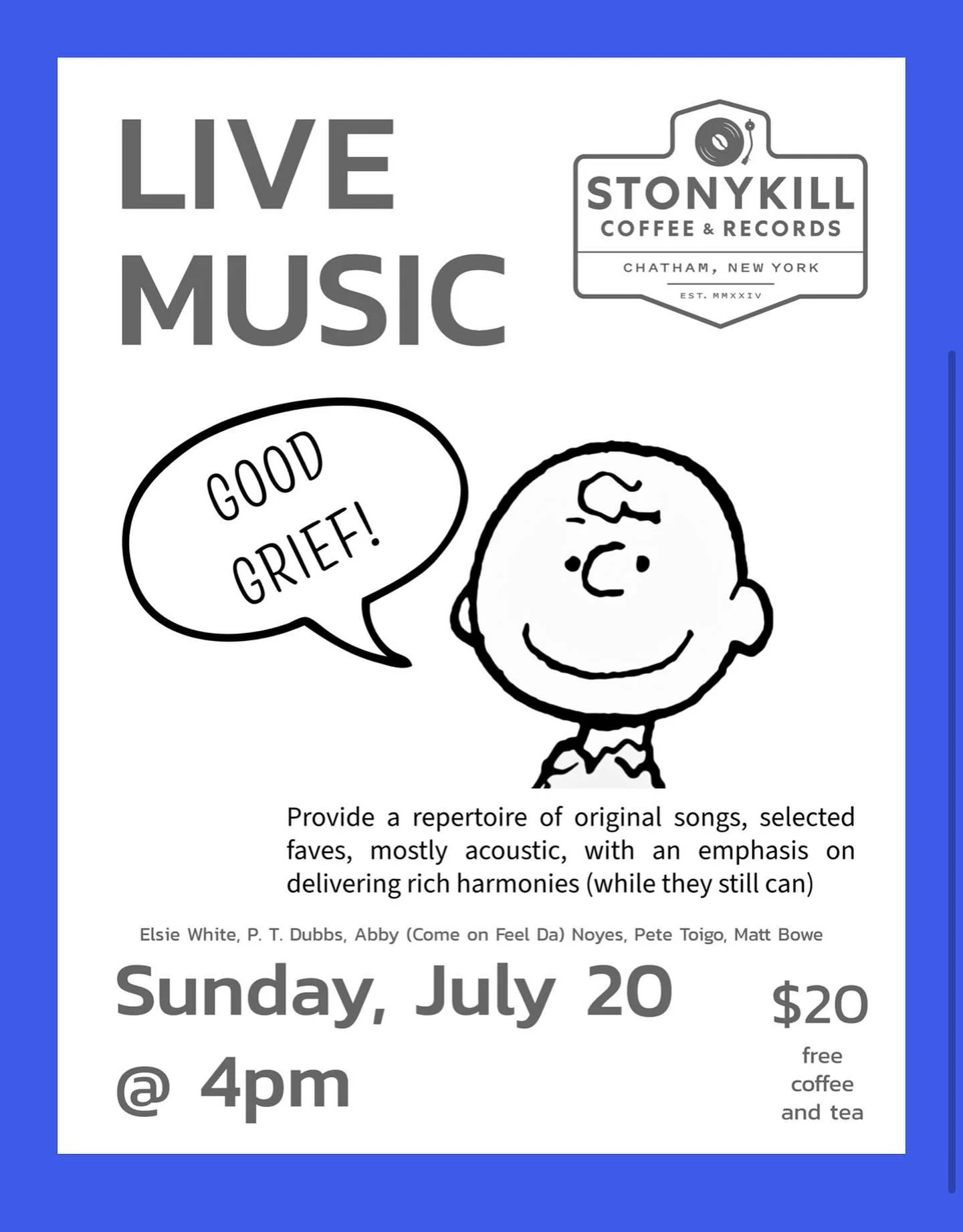 Highly-talented music-makers will create a joyful sound up in Stonykill this Sunday afternoon! Reserve tickets on our website or up in the shop!