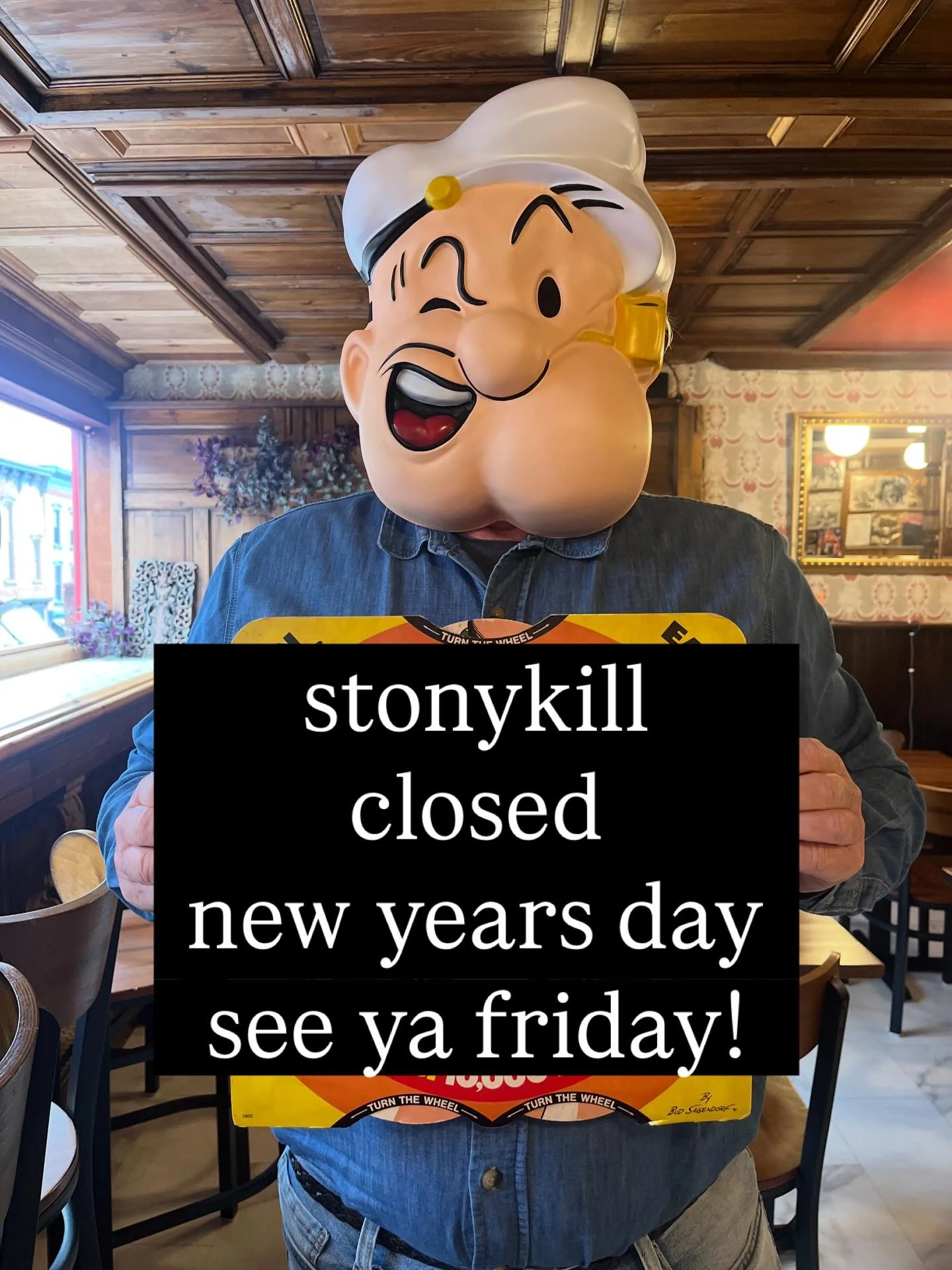 We are closed New Years Day!