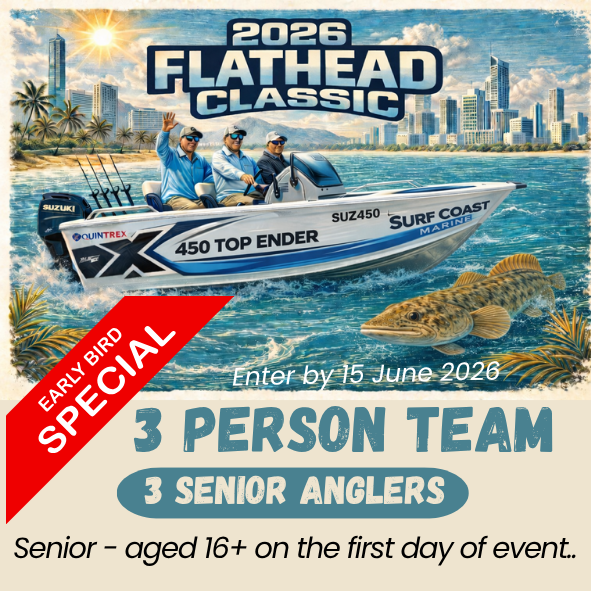 EARLY BIRD - LIMITED AVAILABILITY  - Team of 3 - 3 x Senior Anglers (16+)