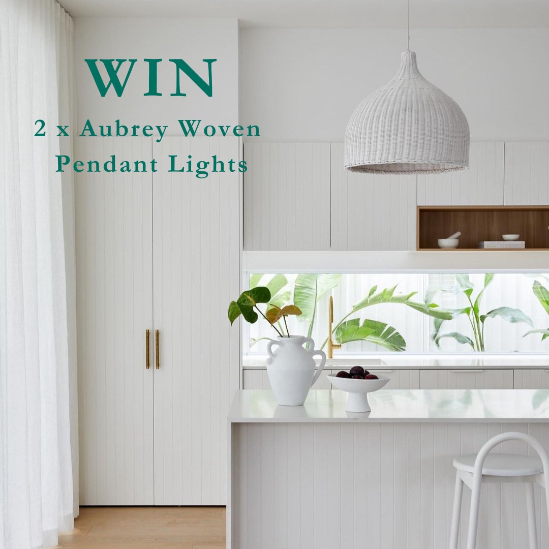 WIN ✨ 2 x Aubrey Woven Pendant Lights ⁠
Elevate your home with the timeless beauty of the Aubrey Woven Pendant Lights by Globe West, as featured on @thestylechapterco.⁠
⁠
⁠
Dreaming of a brighter space? We're giving away 2 stunning Aubrey Woven Penda