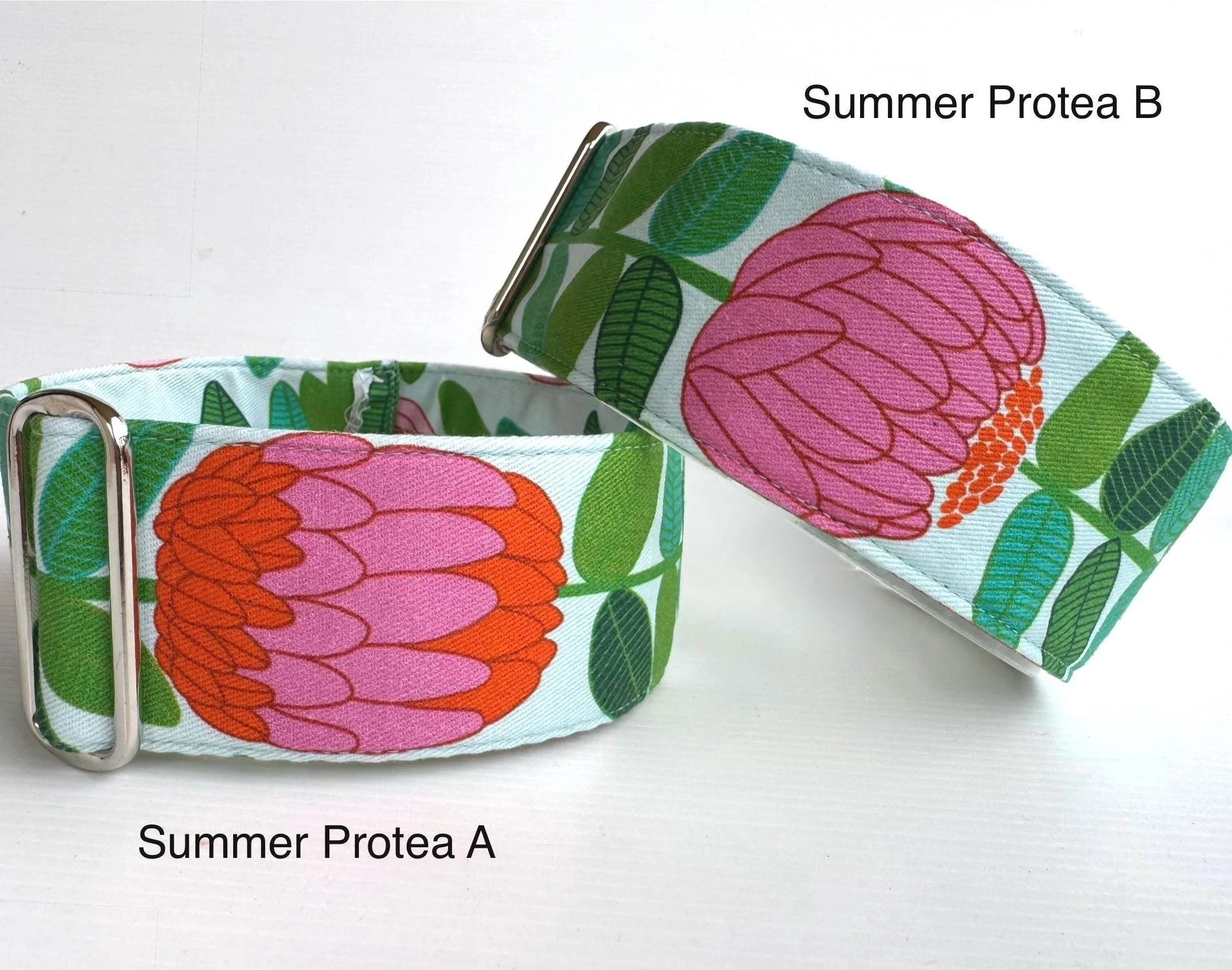Summer Protea - Jocelyn Proust Martingale Dog Collar, matching House Collar & Lead Sets available as listed