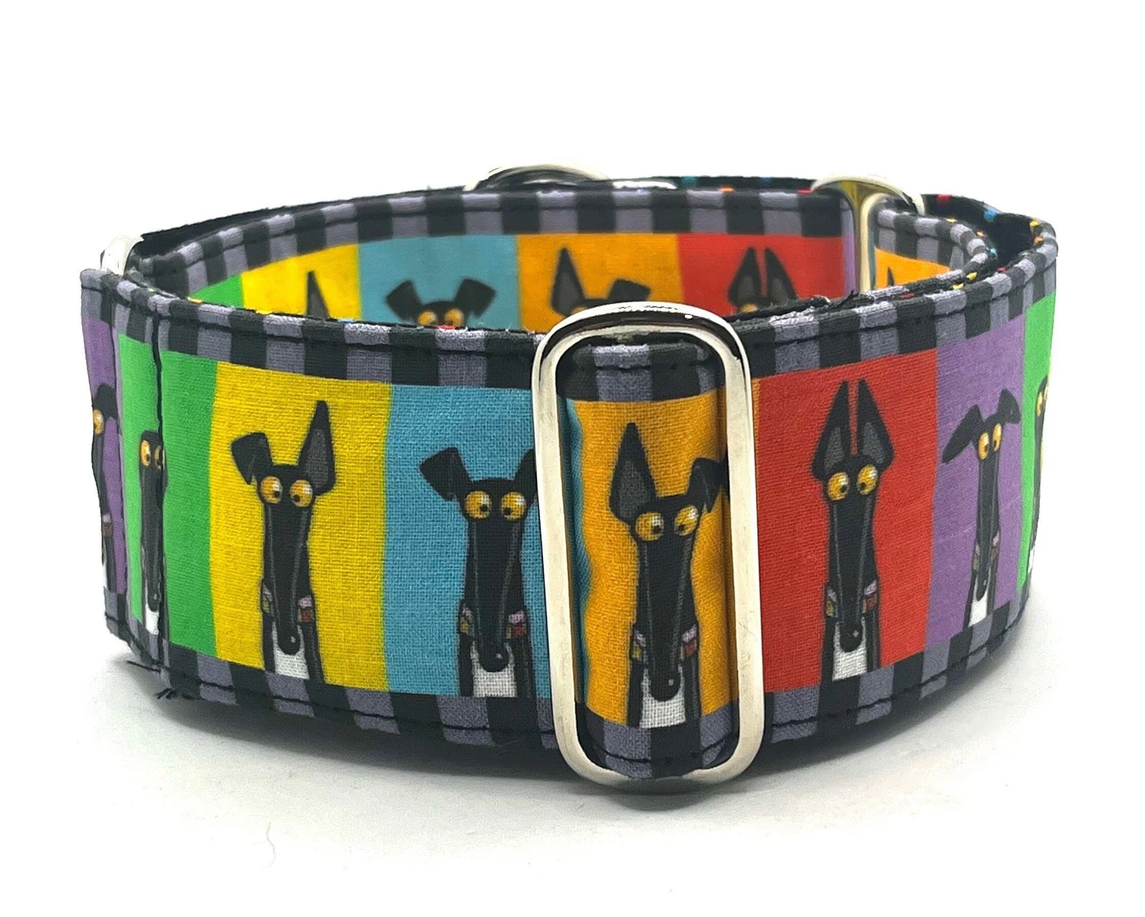 Greyhound Semaphore - Skipworth Martingale Dog Collar, Wide & Adjustable Greyhound Collar