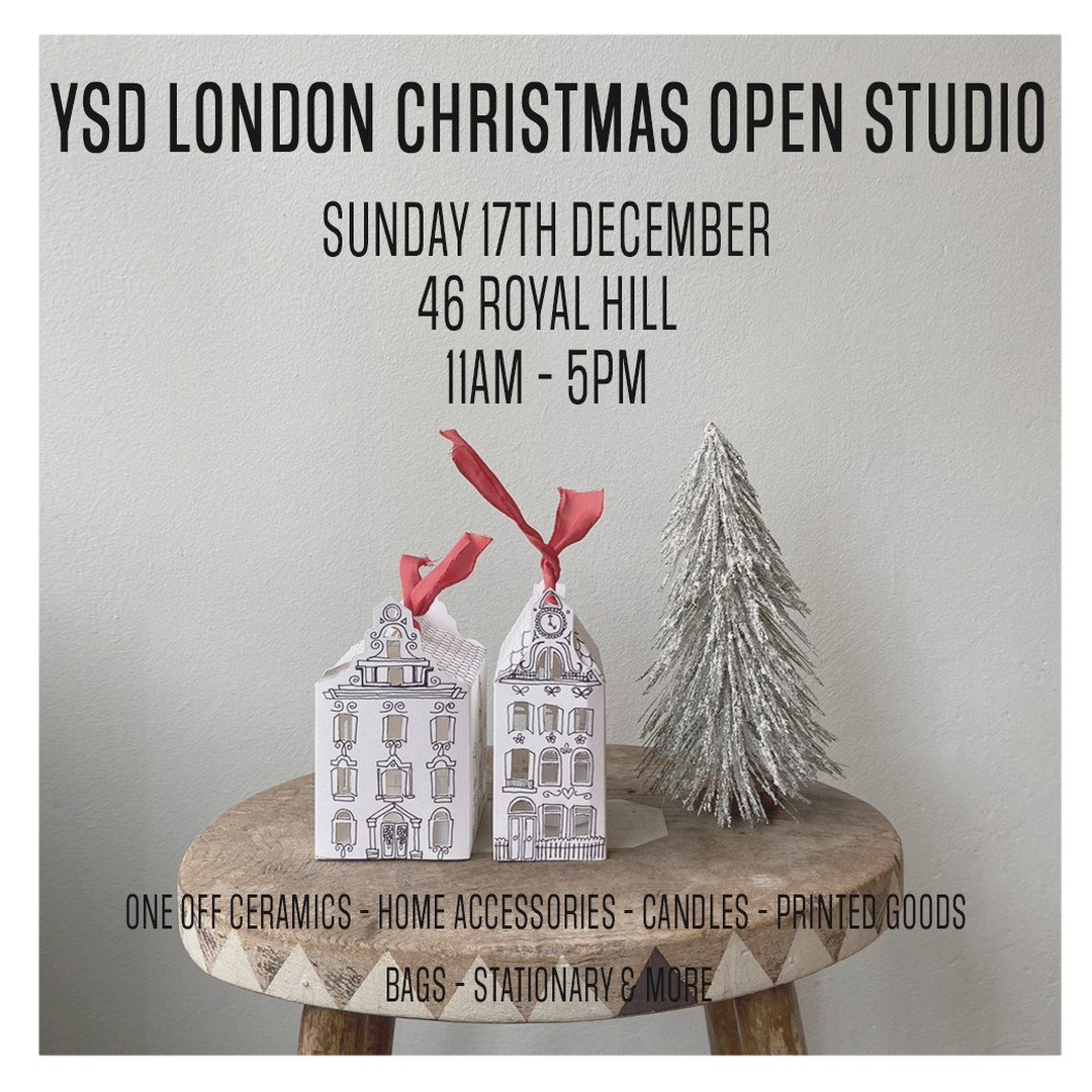 It's that time of the year again!

Happy December, everyone- we are overjoyed to announce the date and timings for our annual open studio!

Join us in Greenwich on the 17th December for a peaceful day of shopping and conversation alongside some light