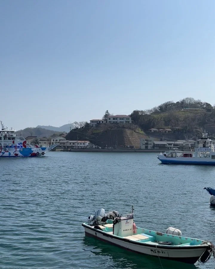 Life in Setouchi, Episode 2!
1) one goes to Momoshima (the Art Island), the other goes Mukaishima (home to our closest supermarket!) 
2) Kawazu Sakura 
3) Tairyou Sakura 
4) A bus stop beside the sea at Mihara ( neighbour city of Onomichi) 
5) A chee