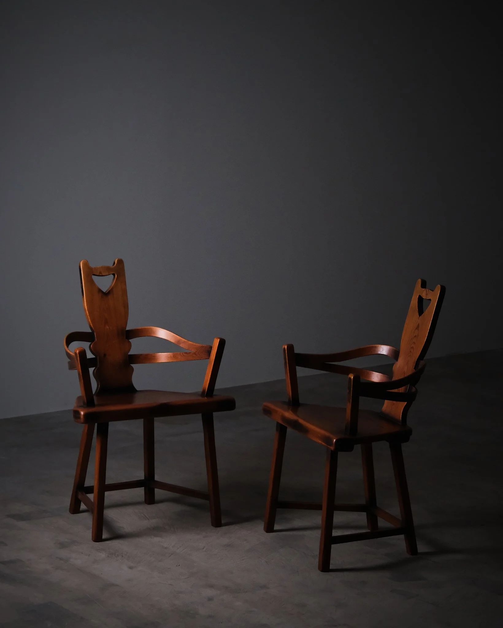 Pine armchairs by unknown designer