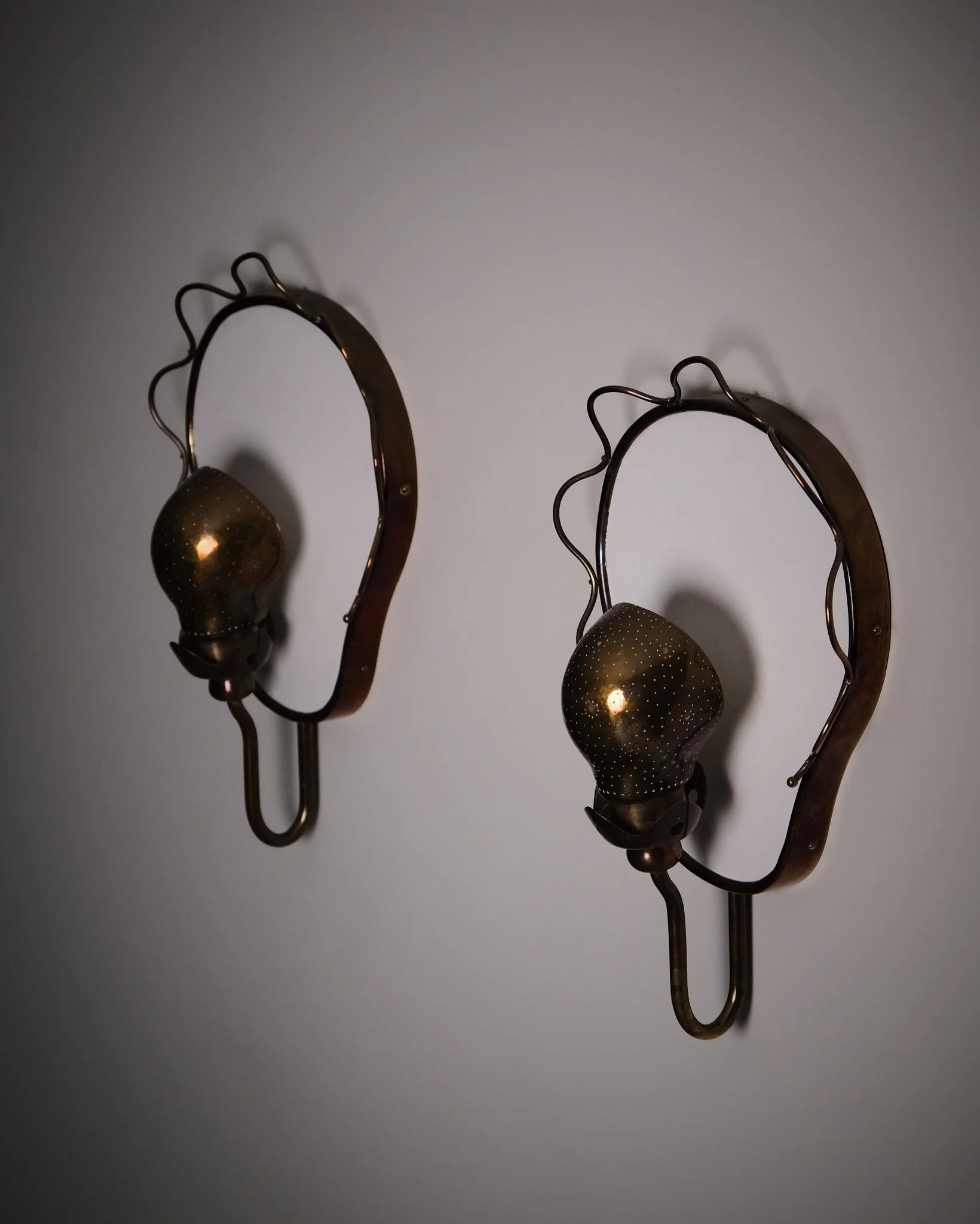 Pair of wall lamps by unknown designer