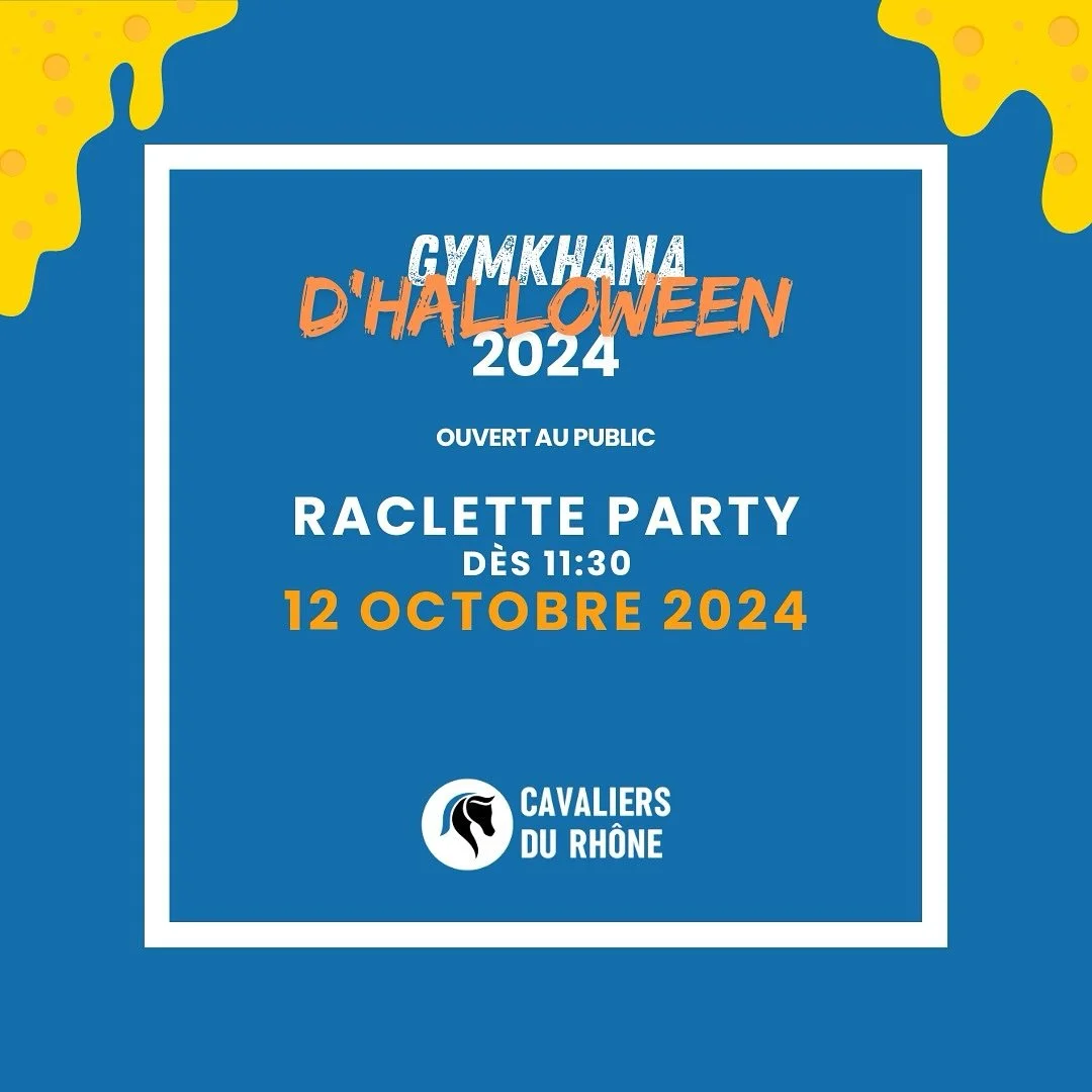 🧀 La saison des raclettes est ouverte ! Servies d&egrave;s 11h30 aux &Eacute;curies de la Rossat &agrave; l&rsquo;occasion du Gymkhana d&rsquo;Halloween 2024. 🐴

🍽️ 5 CHF par portion

Nous nous r&eacute;jouissons de vous voir nombreux lors de cet 