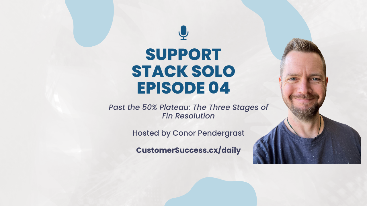 Support Stack Solo Ep 04: Past the 50% Plateau — The Three Stages of Fin Resolution
