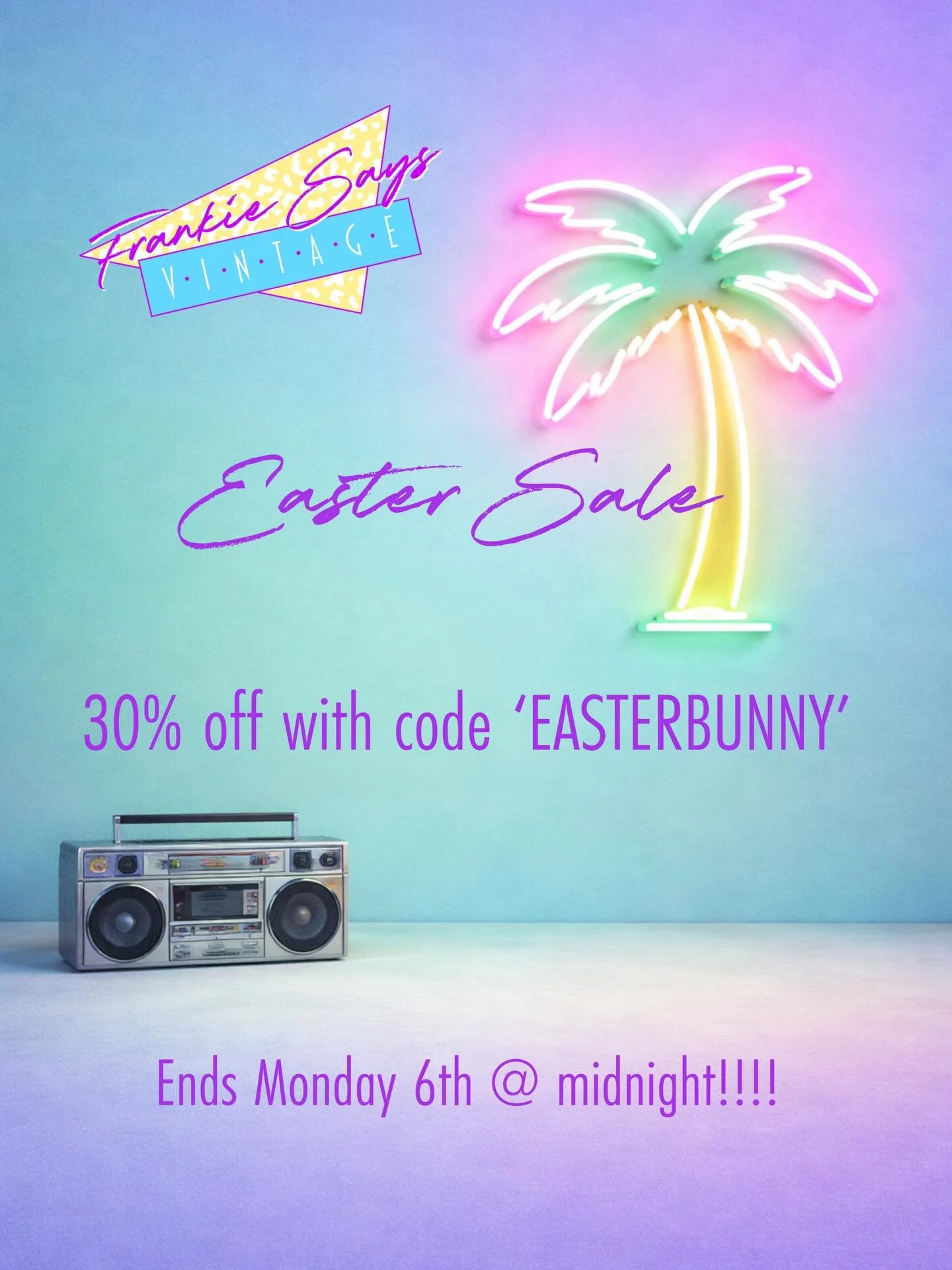 *EASTER SALE* 

A whopping 30% off EVERYTHING on the website! 

Waheyyyyyyy 😎😎 

Enter code EASTERBUNNY @ checkout 

Ends this Monday 6 April @ midnight 💋💋