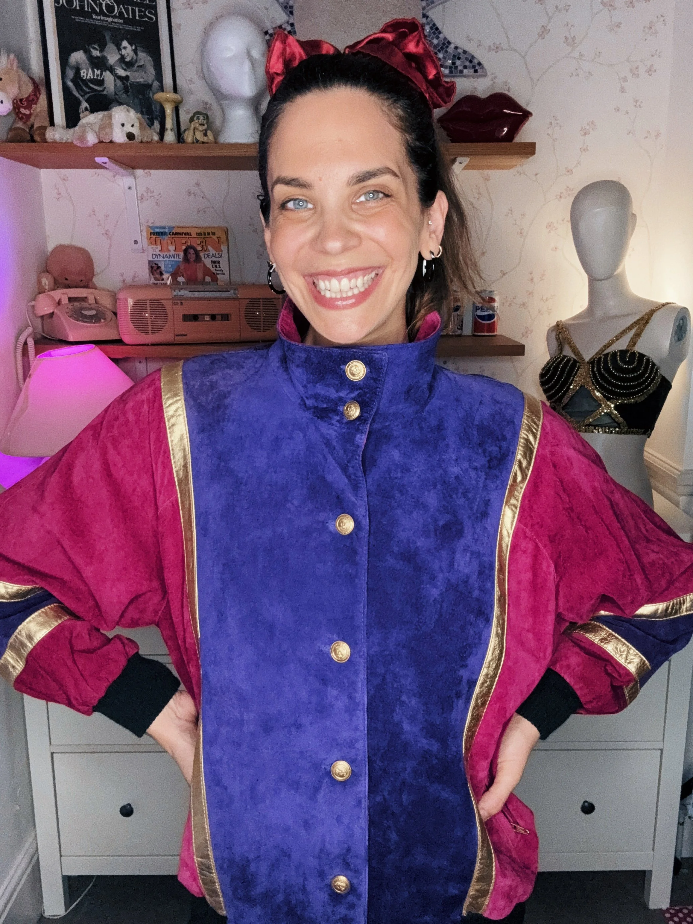 1980s Pink & Purple Suede Jacket