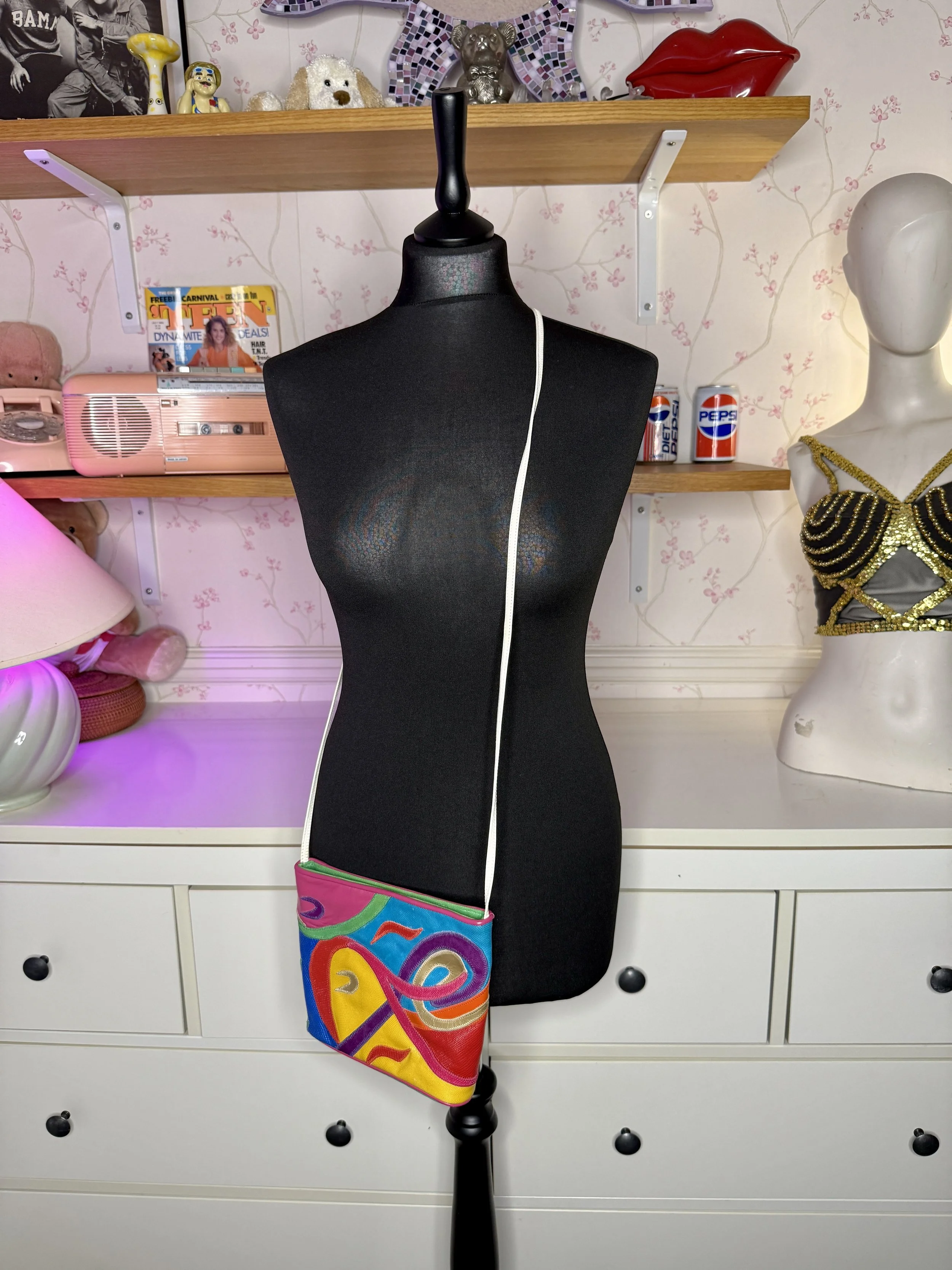 1980s Mini Sharif Colourful Cross Body Bag