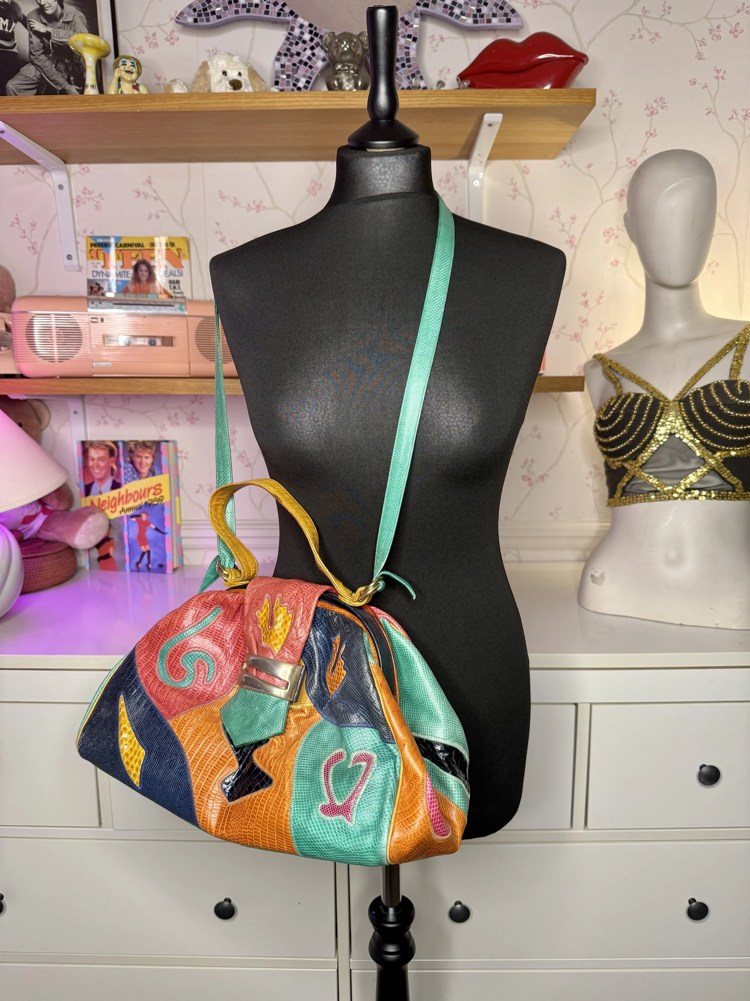 1980s Sharif Multi-Colour Bag
