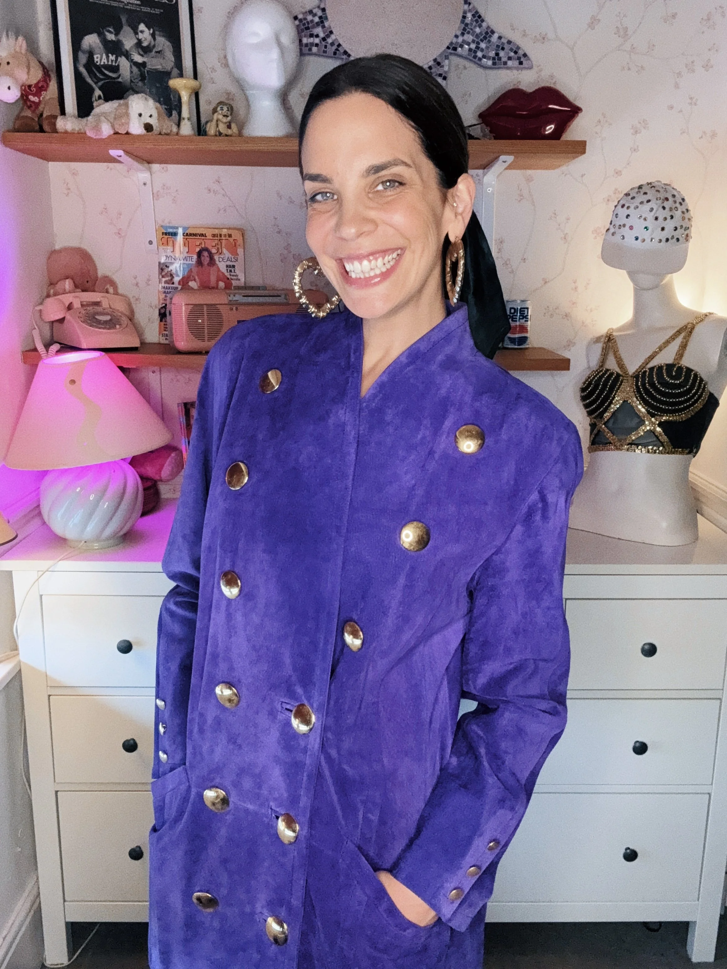 1980s Begedor Italia Purple Suede Jacket NWT