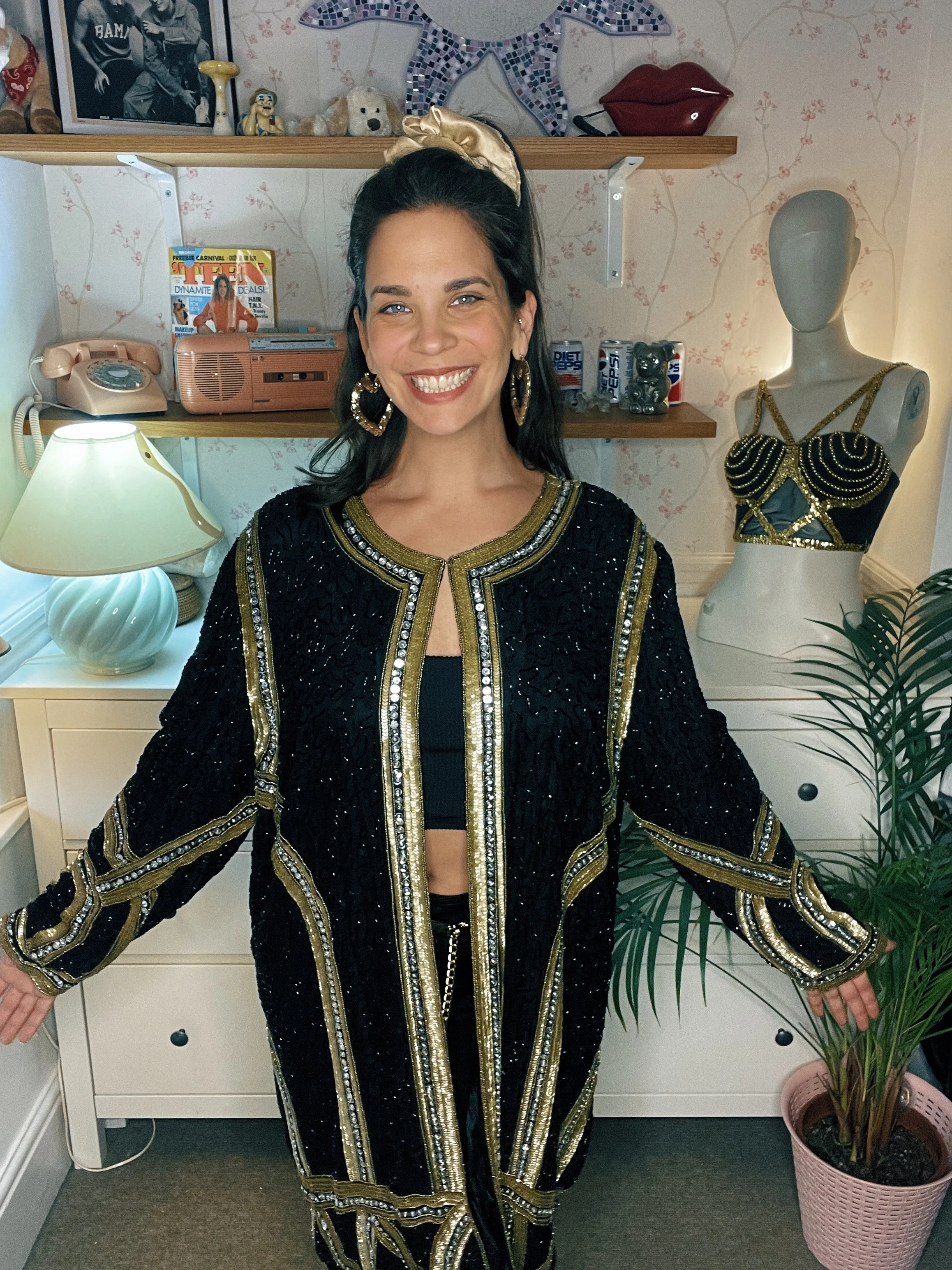 1980s Sudi Silk Long Trophy Jacket