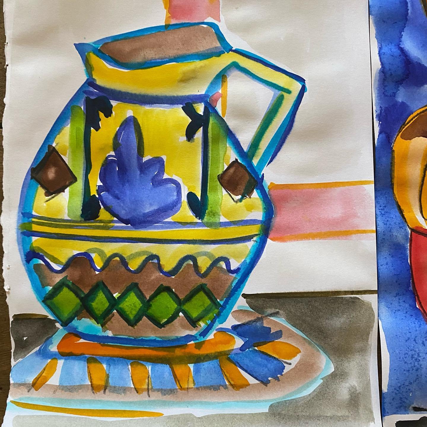 On holiday&hellip; a bit of sketching&hellip;vessels all around.

#fwdd 
#drawingdate 
#vessels 
#pots
#ilovecolour 
#colourinart 
#drawingday
#expressivedrawings 
#liztiranti 
#liztirantiartist 
#inspiredmosaicsstudio 
#romanvessels
#sculpturedesign