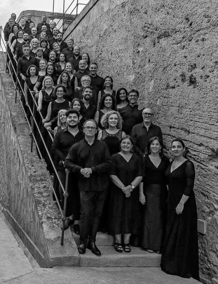 Fotografía blanco y negro del Coro Festival Cap Rocat de Mallorca