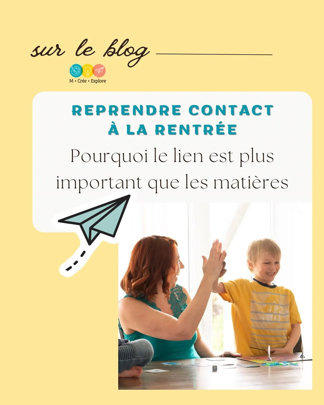 Et si on amor&ccedil;ait la rentr&eacute;e autrement ?

Apr&egrave;s deux mois d&rsquo;&eacute;t&eacute;, je ne sors pas tout de suite les cahiers ni les exercices.

La rentr&eacute;e, pour moi, commence par&nbsp;le lien: des discussions, du jeu, des