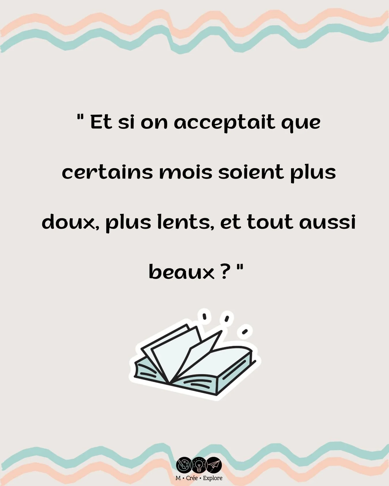 Ce mois-ci, j&rsquo;apprends &agrave; ralentir. 🧡&Agrave; ne pas culpabiliser de faire moins. 
🤍&Agrave; accepter que ma cr&eacute;ativit&eacute; a aussi besoin de silence et de douceur. 🍂
Je me r&eacute;p&egrave;te souvent : je ne suis pas oblig&