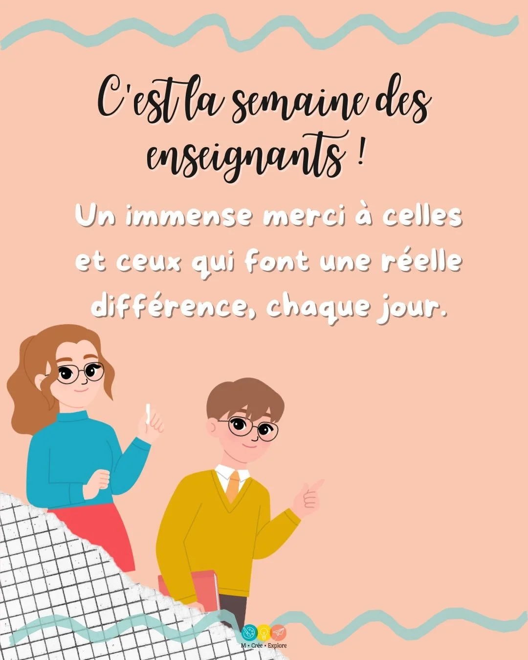 Que l&rsquo;on enseigne dans une &eacute;cole ou que l&rsquo;on accompagne autrement, une chose est certaine : le travail des enseignant(e)s est essentiel.

👉 Fais d&eacute;filer pour d&eacute;couvrir tout ce qui ne se voit pas toujours&hellip; mais