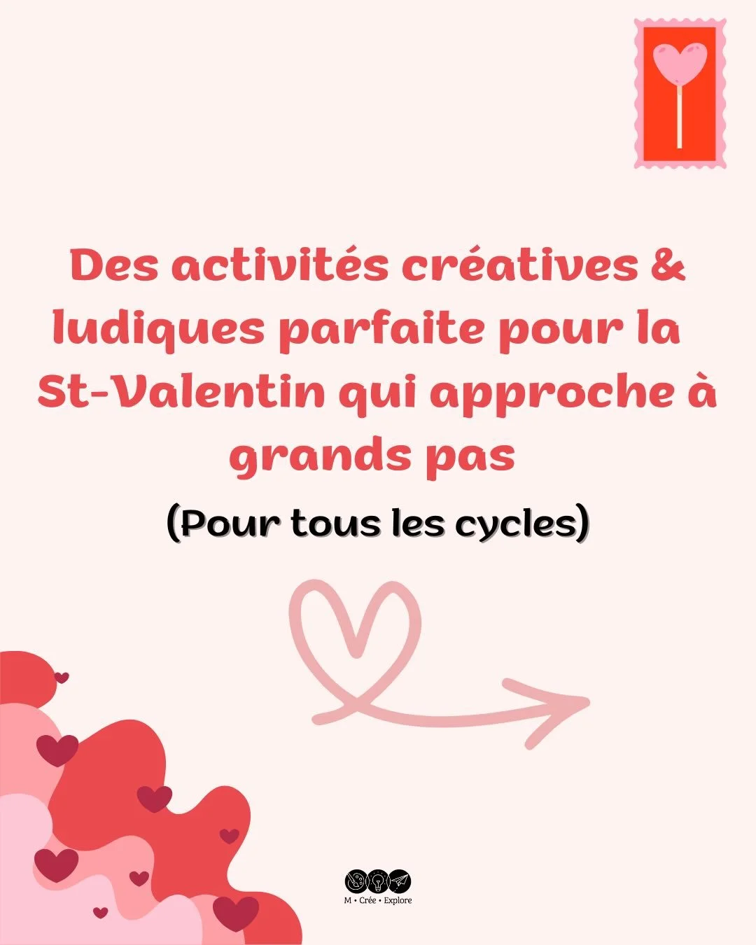 La Saint-Valentin, ce n&rsquo;est pas seulement une f&ecirc;te remplie de c&oelig;urs 💗

C&rsquo;est surtout une belle occasion de prendre un moment avec son enfant, de cr&eacute;er, de discuter, de lire, d&rsquo;&eacute;crire&hellip; ensemble.

Les