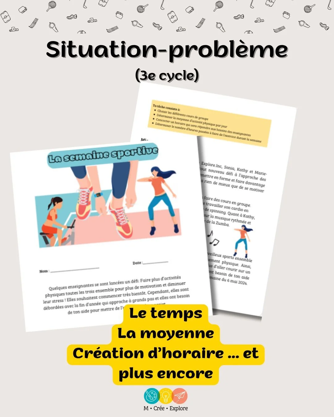 ✨ La fin d&rsquo;ann&eacute;e approche&hellip; et l&rsquo;&eacute;nergie commence parfois &agrave; diminuer un peu 👀

Alors pourquoi ne pas r&eacute;viser les maths avec une situation concr&egrave;te et motivante ? 🏃&zwj;♀️💛

Avec La semaine sport