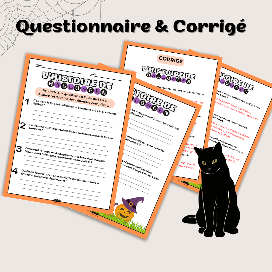 Compréhension de lecture Halloween (texte et questions) — mcexplore